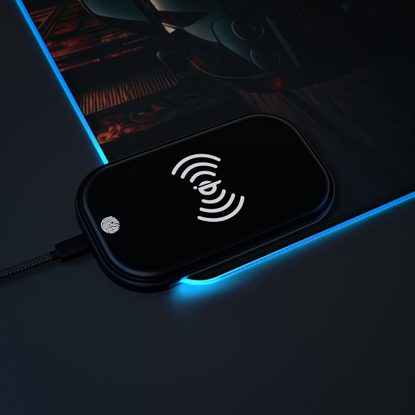 Mitsubishi 3000GT VR4 Street Life-LED Gaming Mouse Pad with Wireless Charging Printify by The Night Shift Automotive Apparel