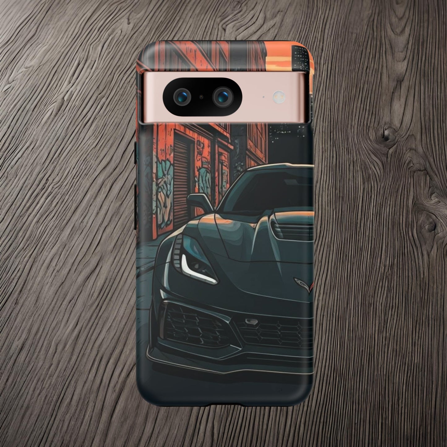 Chevy Corvette C7 Street Life-Dual Layer Ultra Tough Phone Case Google Pixel 8 Matte Printify by The Night Shift Automotive Apparel