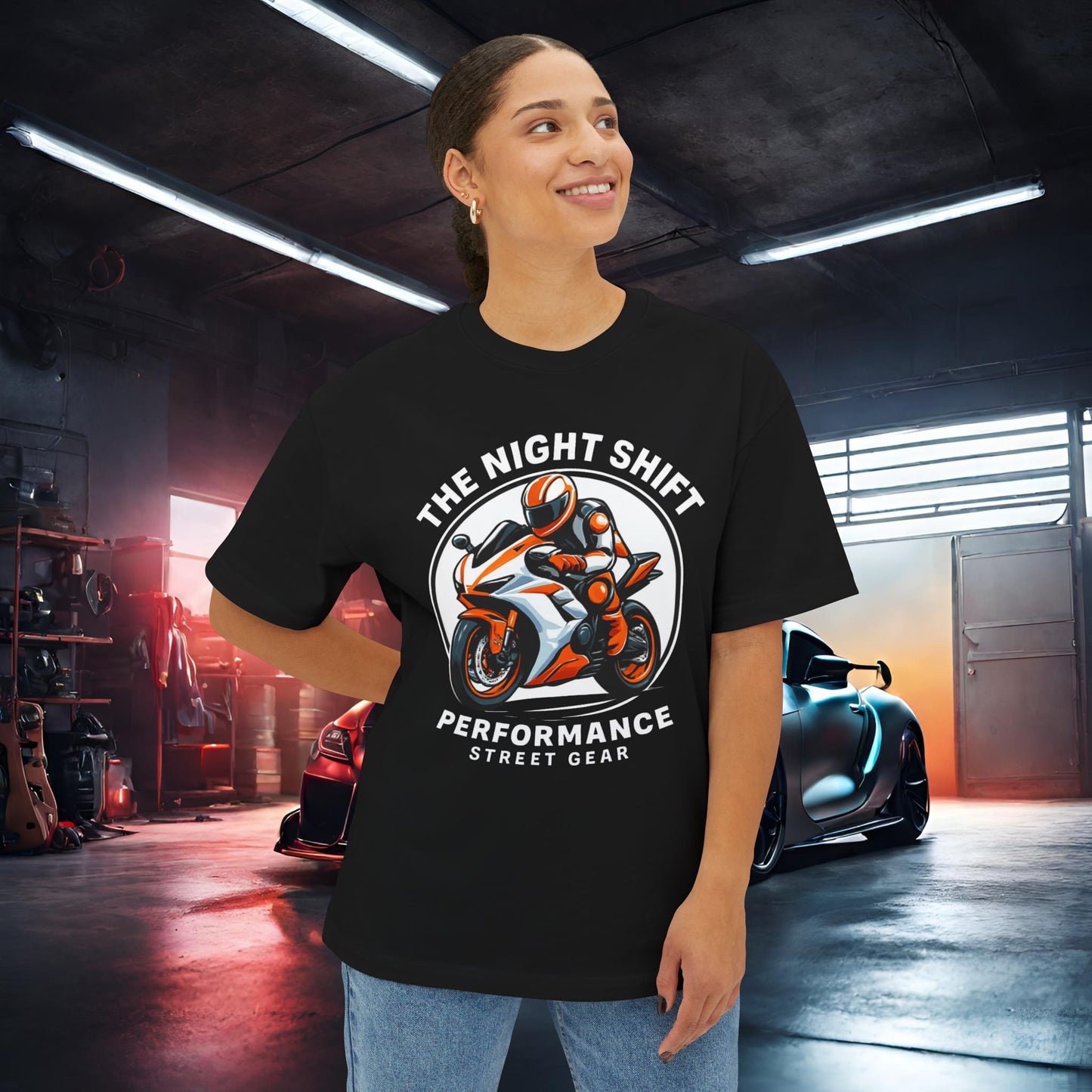 The Night Shift-Premium, Ultra Soft Unisex Oversized Boxy Tee