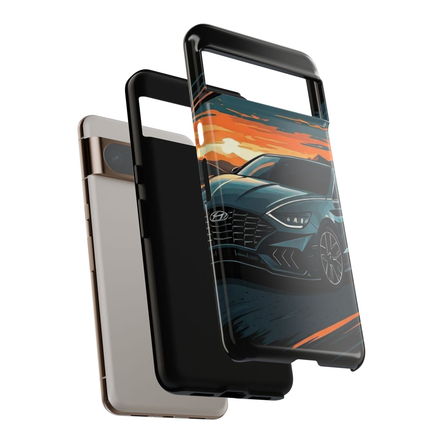 Hyundai Sonata-Sunset Drive-Dual Layer Ultra Tough Phone Case Printify by The Night Shift Automotive Apparel
