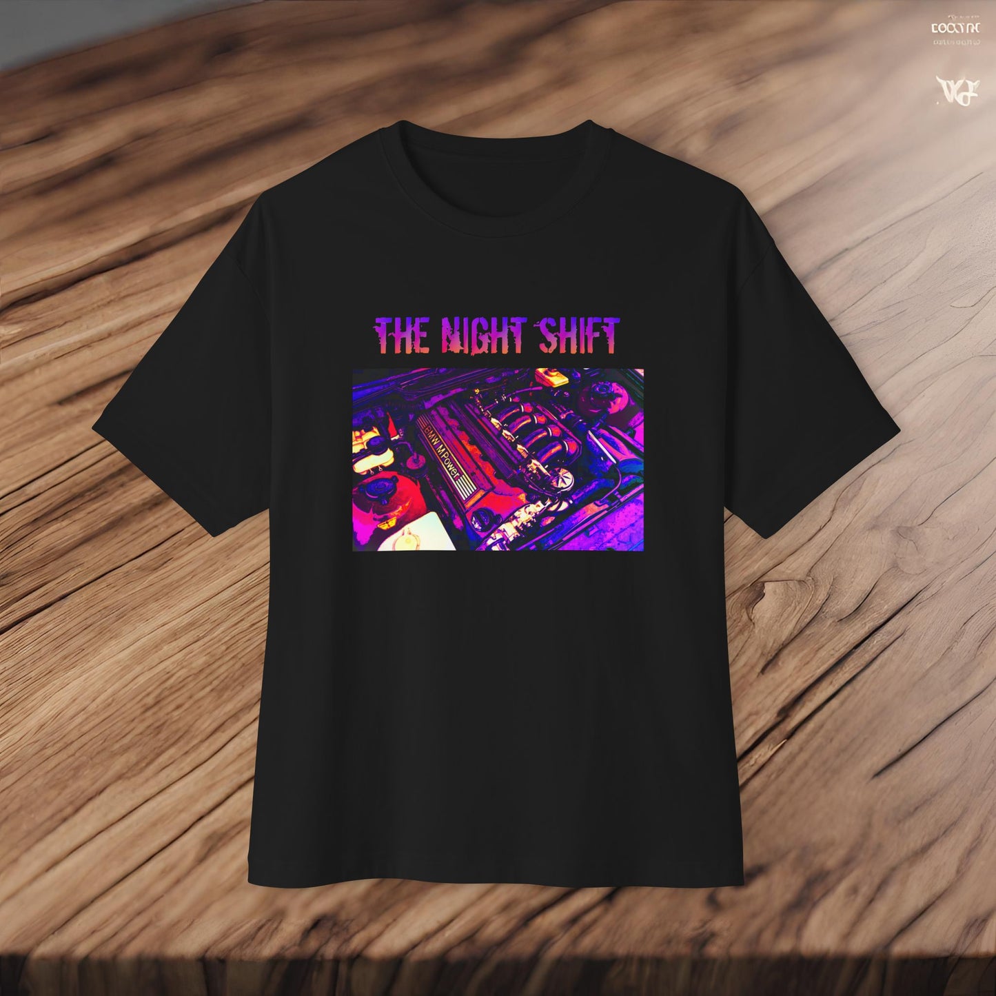 S50B32 Synthwave-Premium, Ultra Soft Unisex Oversized Boxy Tee Printify by The Night Shift Automotive Apparel