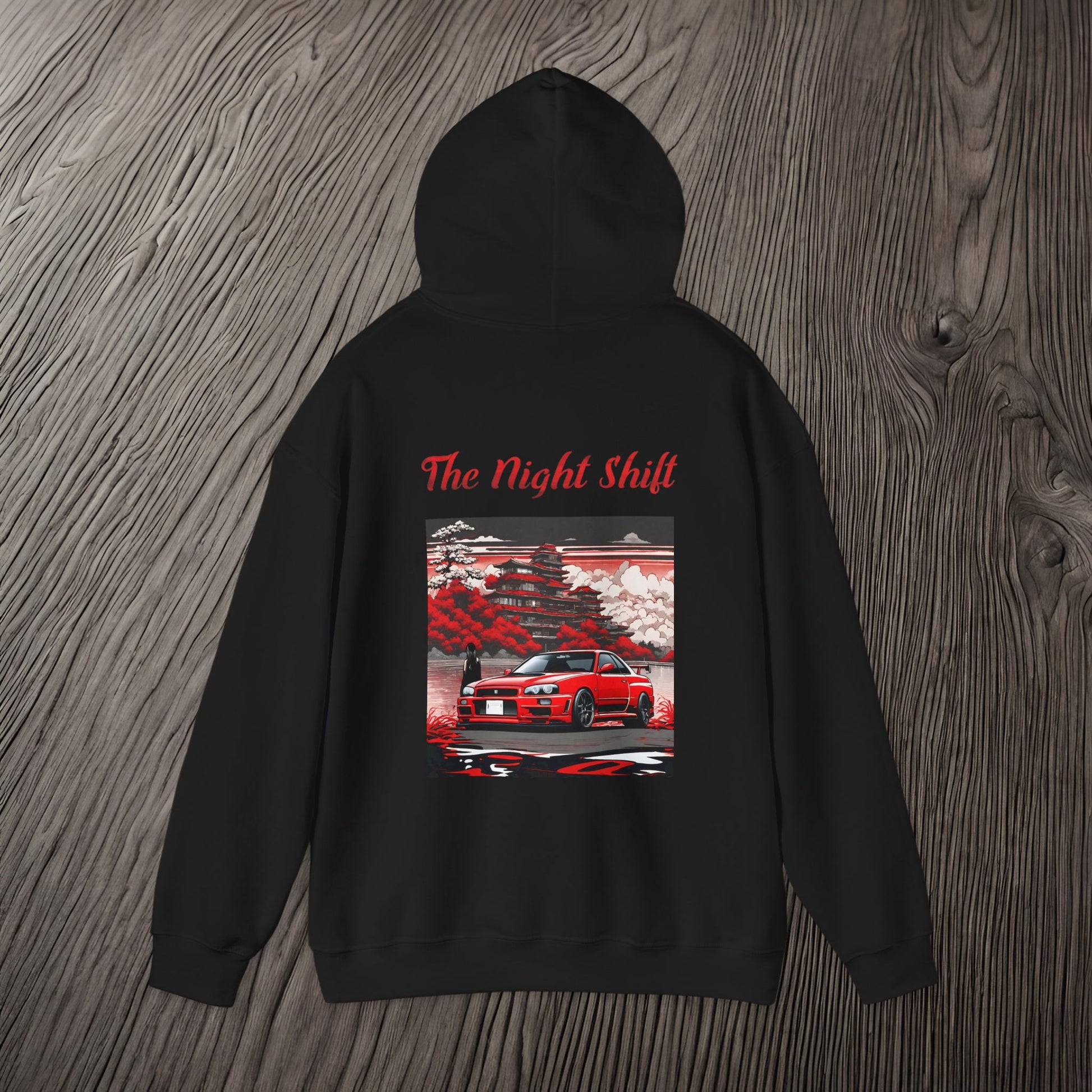 Nissan Skyline R34 Cherry Blossom-Premium, Ultra Soft, Unisex Hoodie Printify by The Night Shift Automotive Apparel