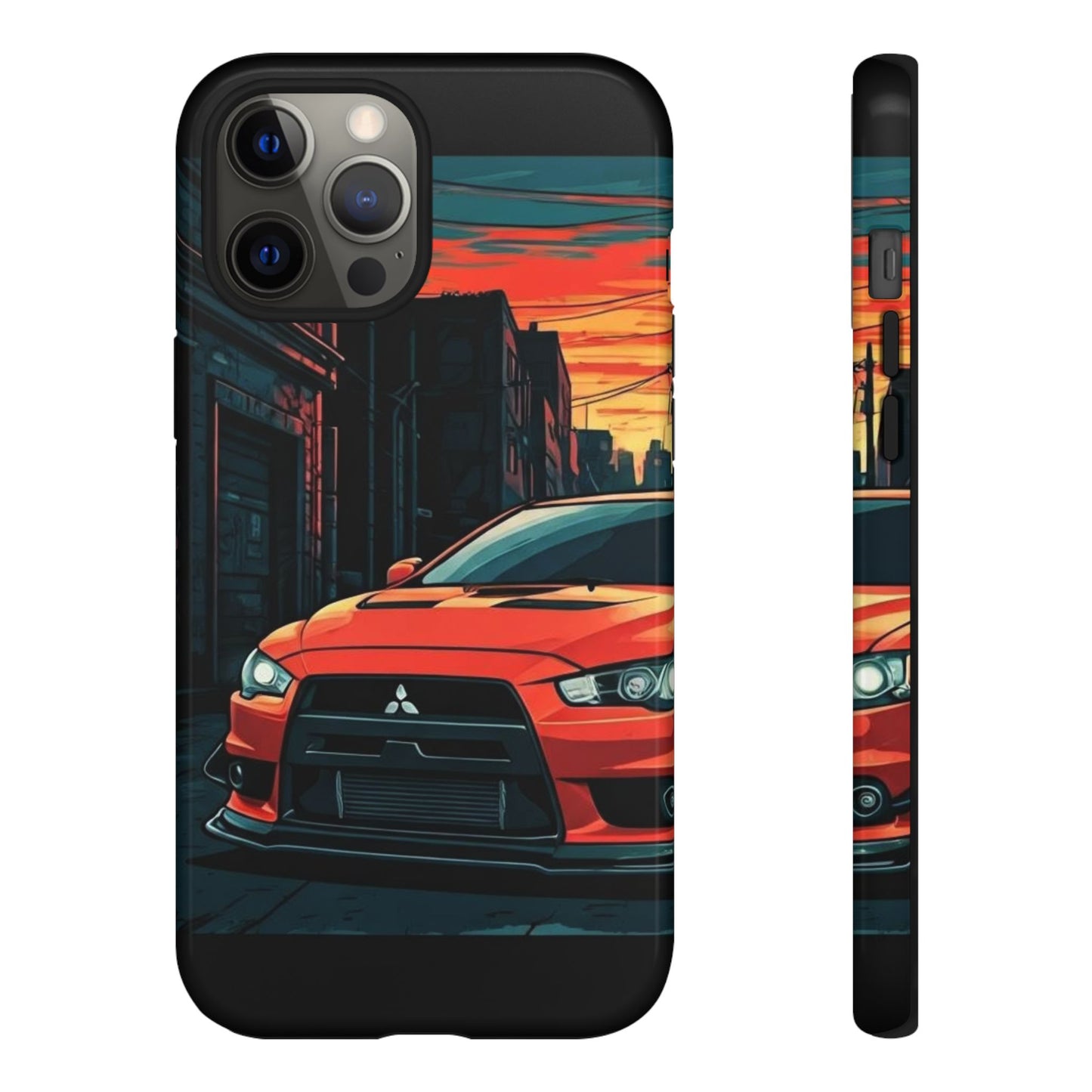 Mitsubishi Evo X Street Life-Dual Layer Ultra Tough Phone Case iPhone 12 Pro Max Glossy Printify by The Night Shift Automotive Apparel