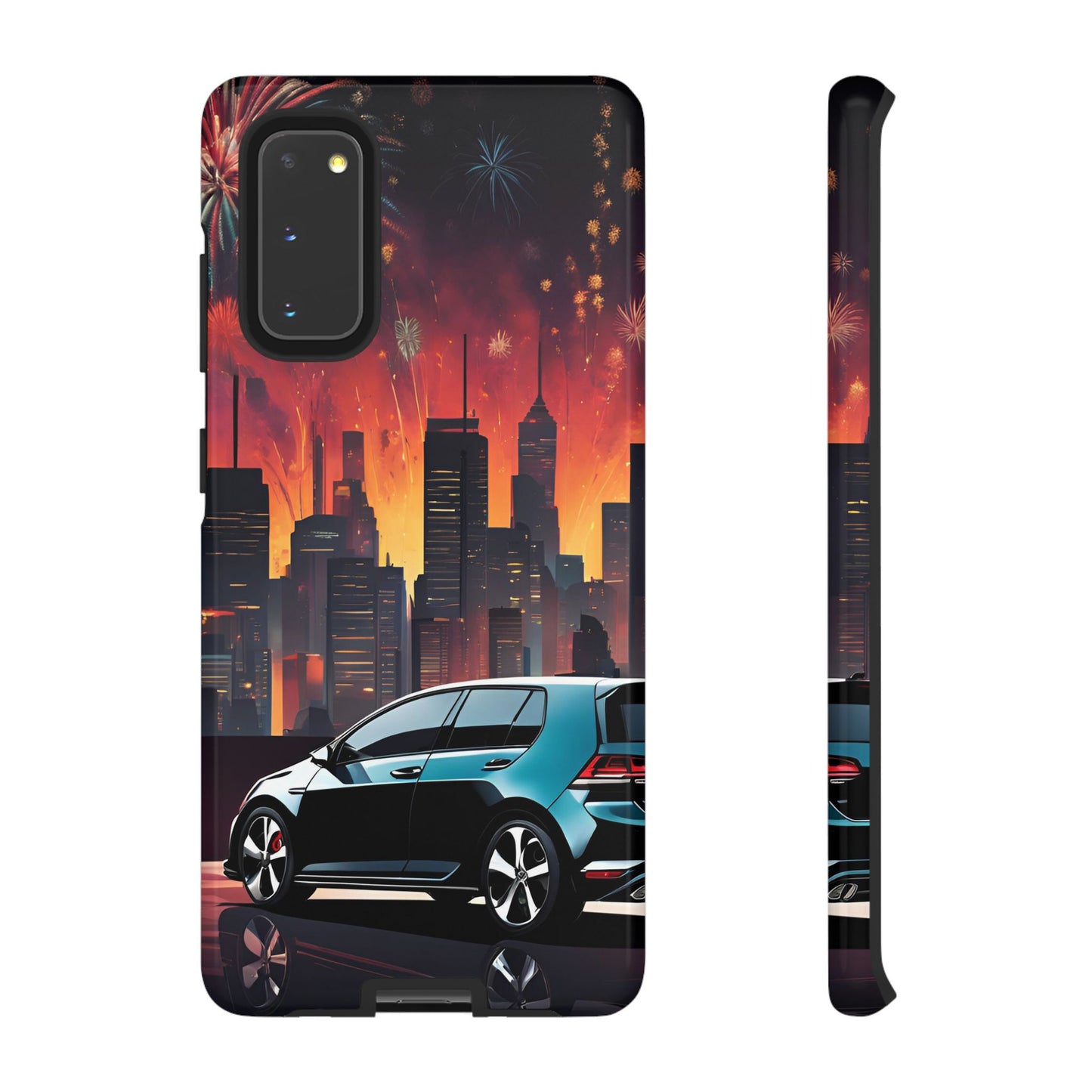 Volkswagon Golf GTI Fireworks-Dual Layer Ultra Tough Phone Case Samsung Galaxy S20 Glossy Printify by The Night Shift Automotive Apparel