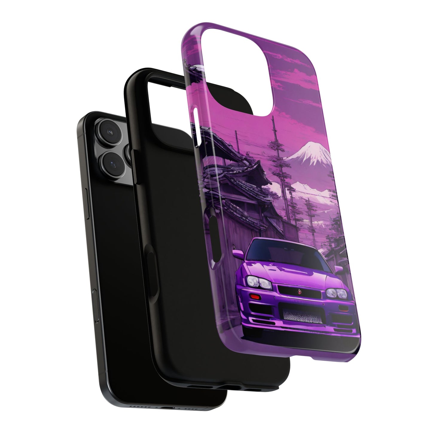 Nissan Skyline R34 Mt Fuji-Dual Layer Ultra Tough Phone Case Printify by The Night Shift Automotive Apparel
