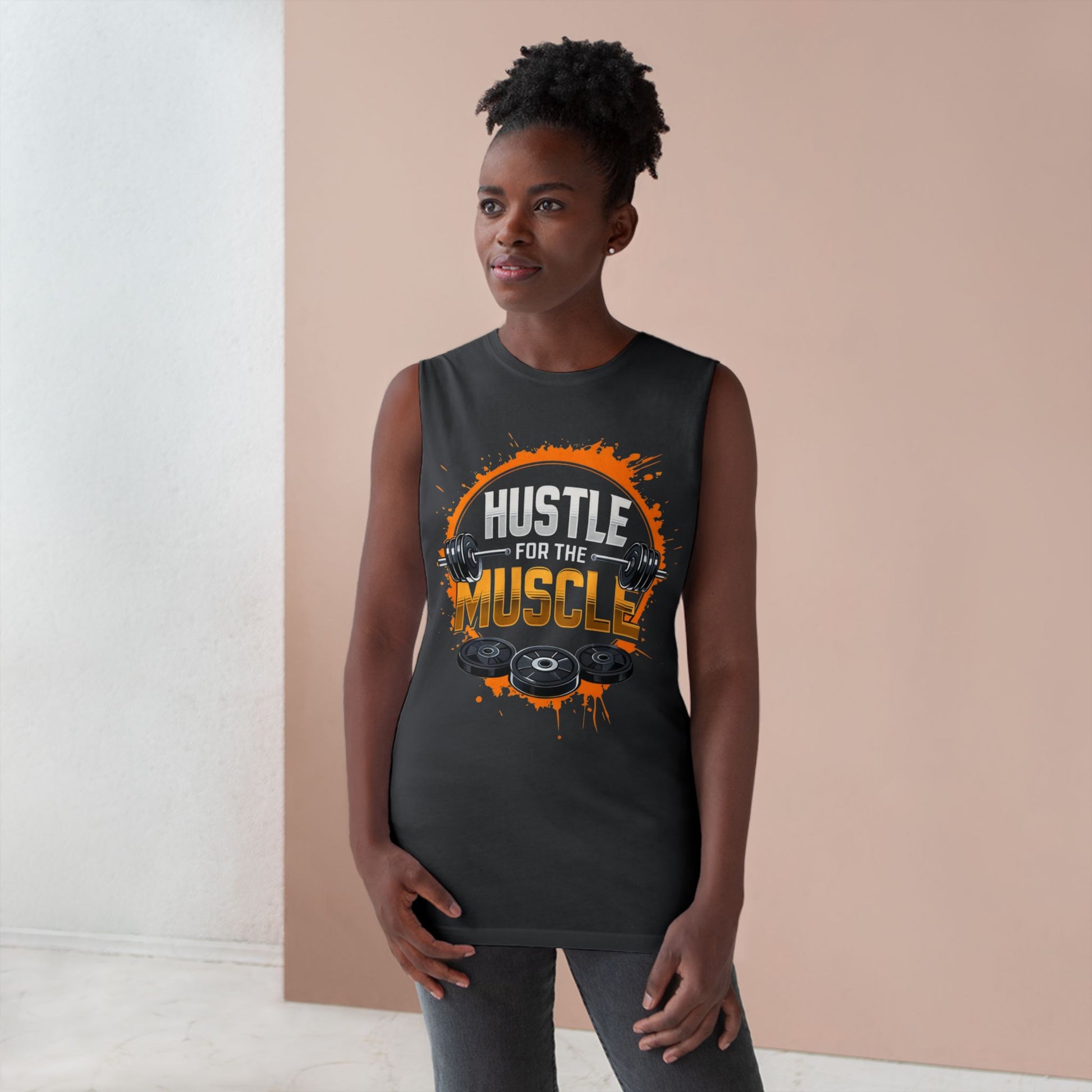 Hustle For The Muscle - Premium Unisex Barnard Tank Top Printify by The Night Shift Automotive Apparel