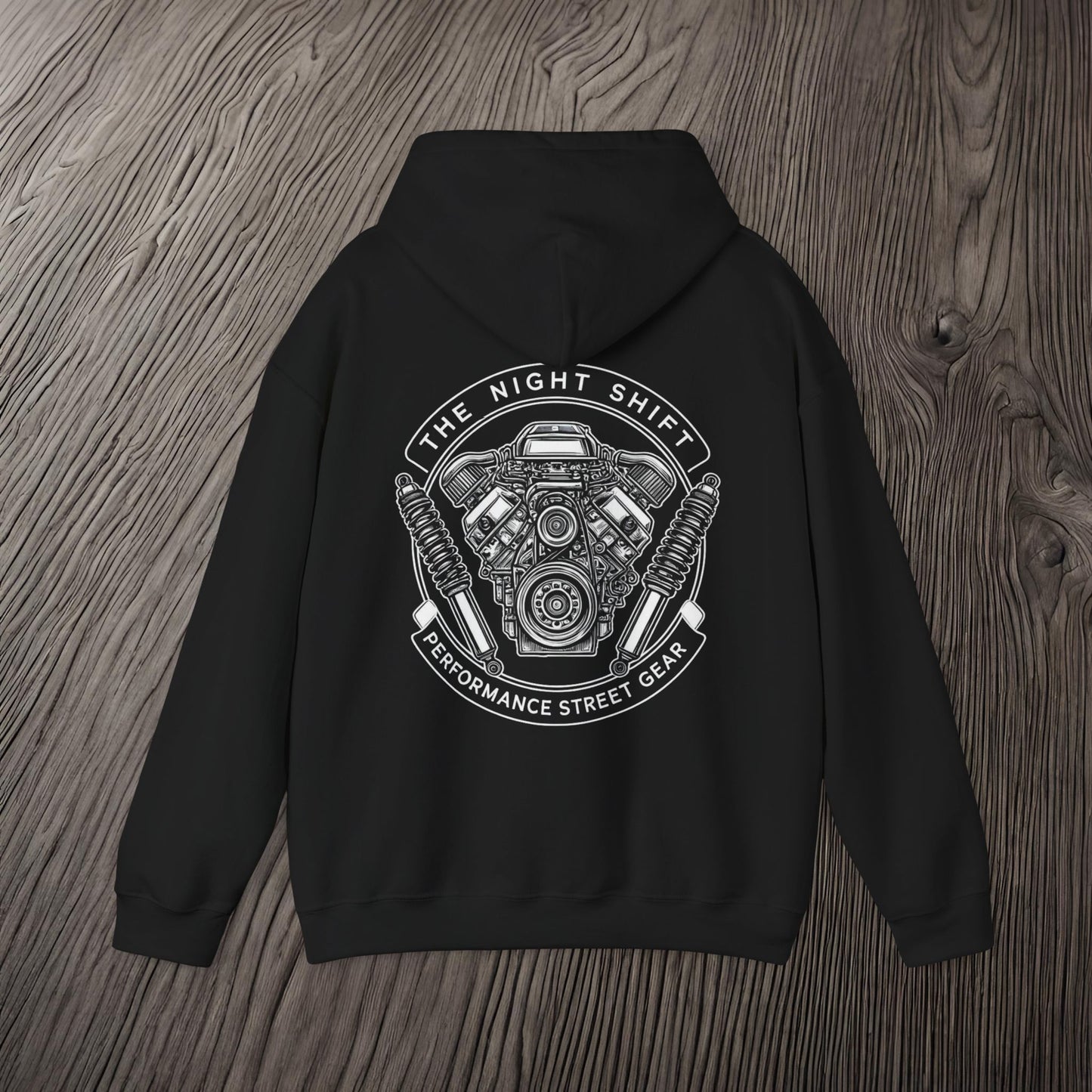 The Night Shift Performance Engine-Ultra Soft, Premium Hoodie Printify by The Night Shift Automotive Apparel