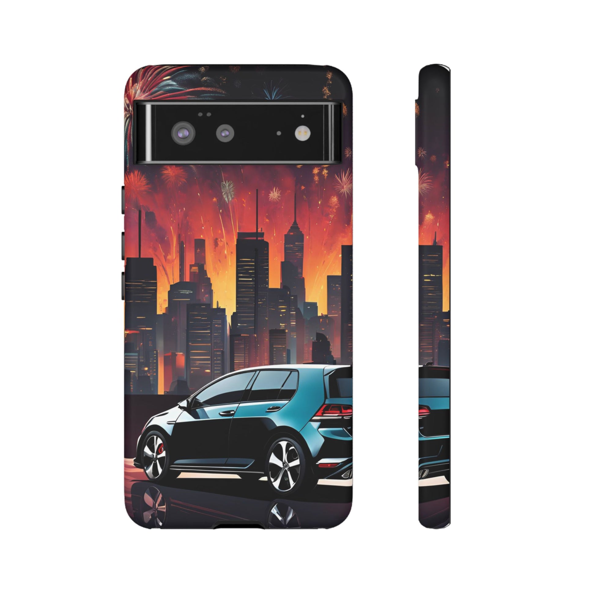 Volkswagon Golf GTI Fireworks-Dual Layer Ultra Tough Phone Case Printify by The Night Shift Automotive Apparel