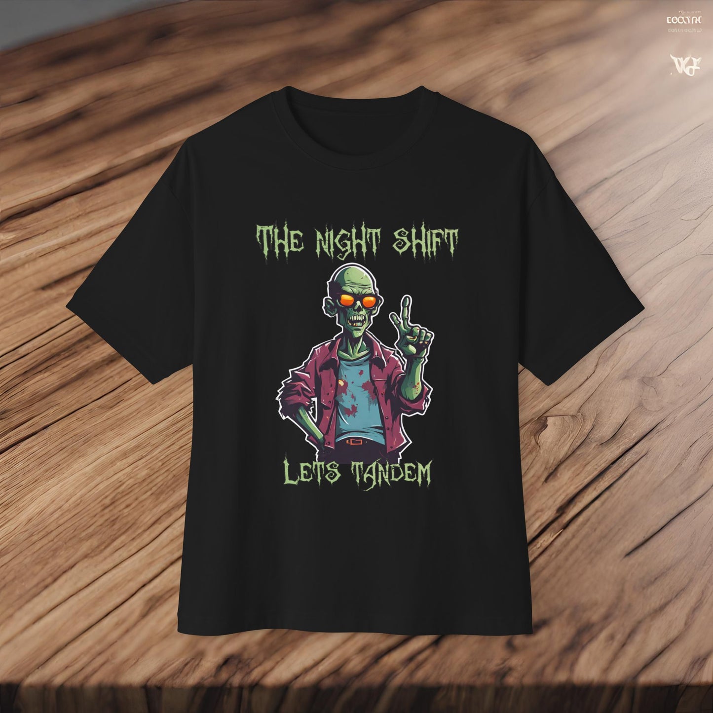Lets Tandem Drift Zombie- Premium, Ultra Soft Unisex Oversized Boxy Tee Printify by The Night Shift Automotive Apparel