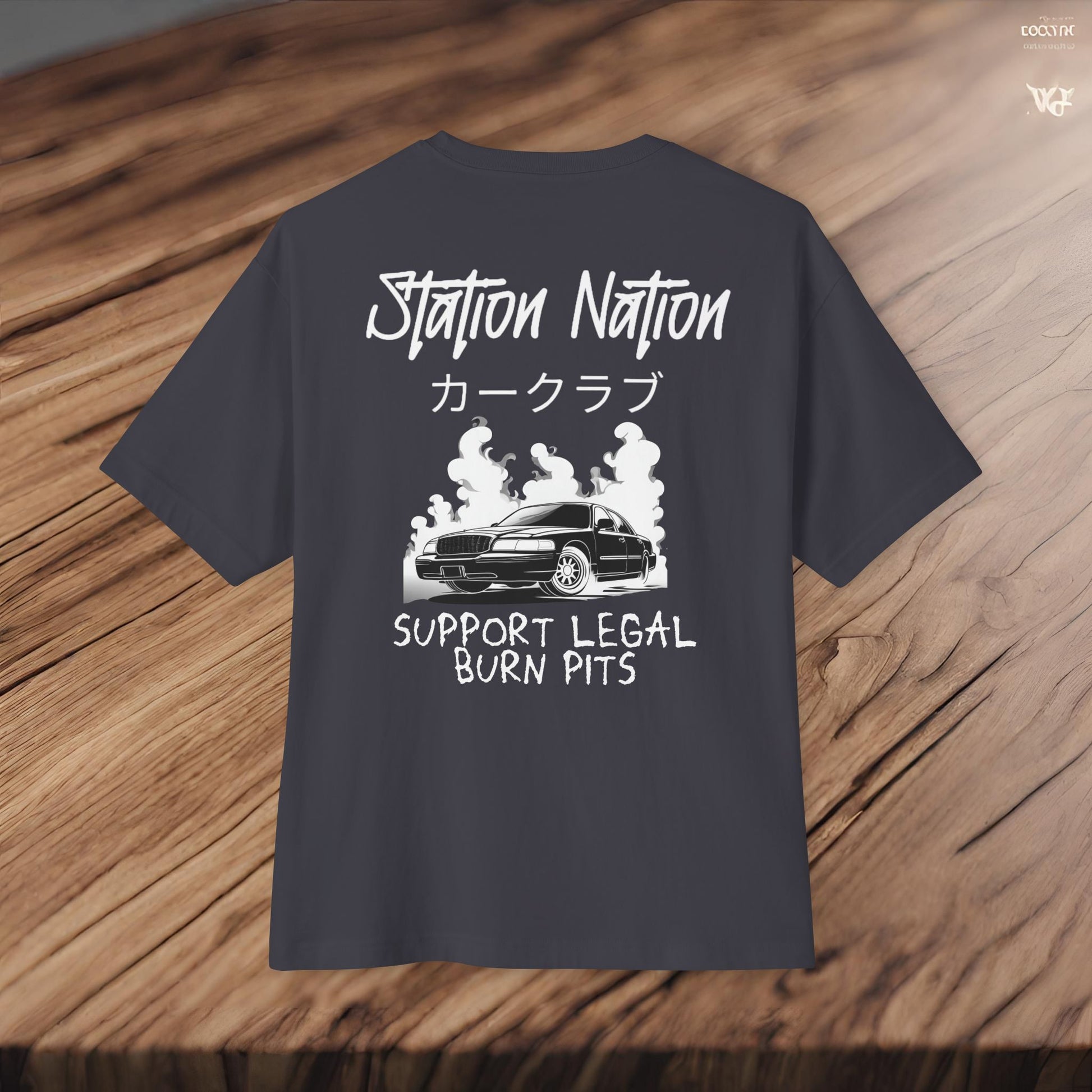 Station Nation-Premium, Ultra Soft Unisex Oversized Boxy Tee Printify by The Night Shift Automotive Apparel