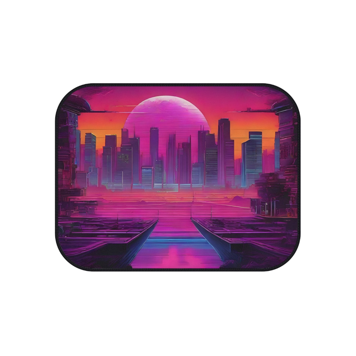 Sunset Synthwave-Premium, High Quality Car Floor Mats (Set of 4) Printify by The Night Shift Automotive Apparel