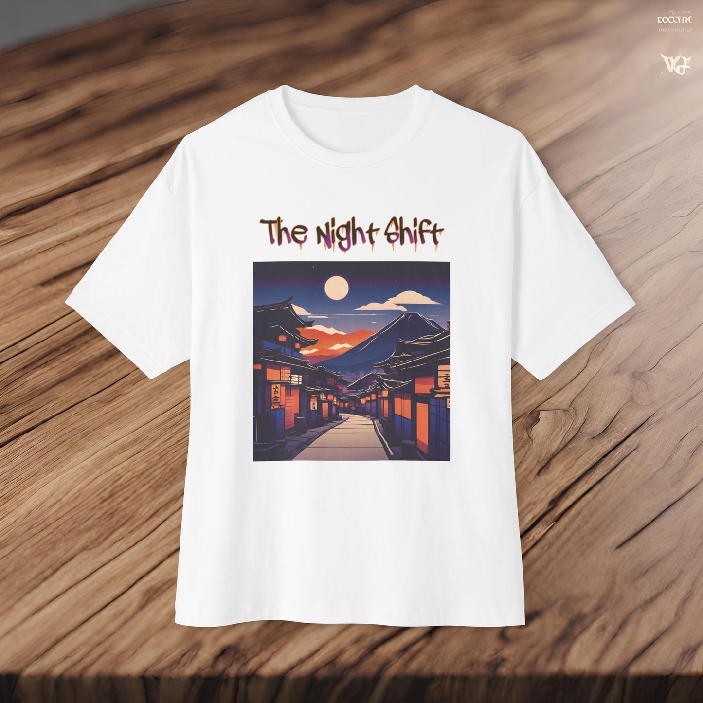 Volcanic Japanese Traditional Village-Premium, Ultra Soft Unisex Oversized Boxy Tee Printify by The Night Shift Automotive Apparel