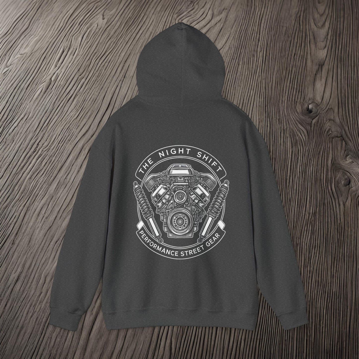 The Night Shift Performance Engine-Ultra Soft, Premium Hoodie Printify by The Night Shift Automotive Apparel