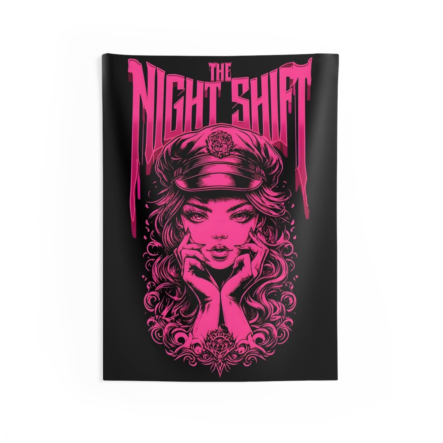 The Night Shift Promo Girl Indoor Wall Tapestries - Shop Banner 26" × 36" Printify by The Night Shift Automotive Apparel