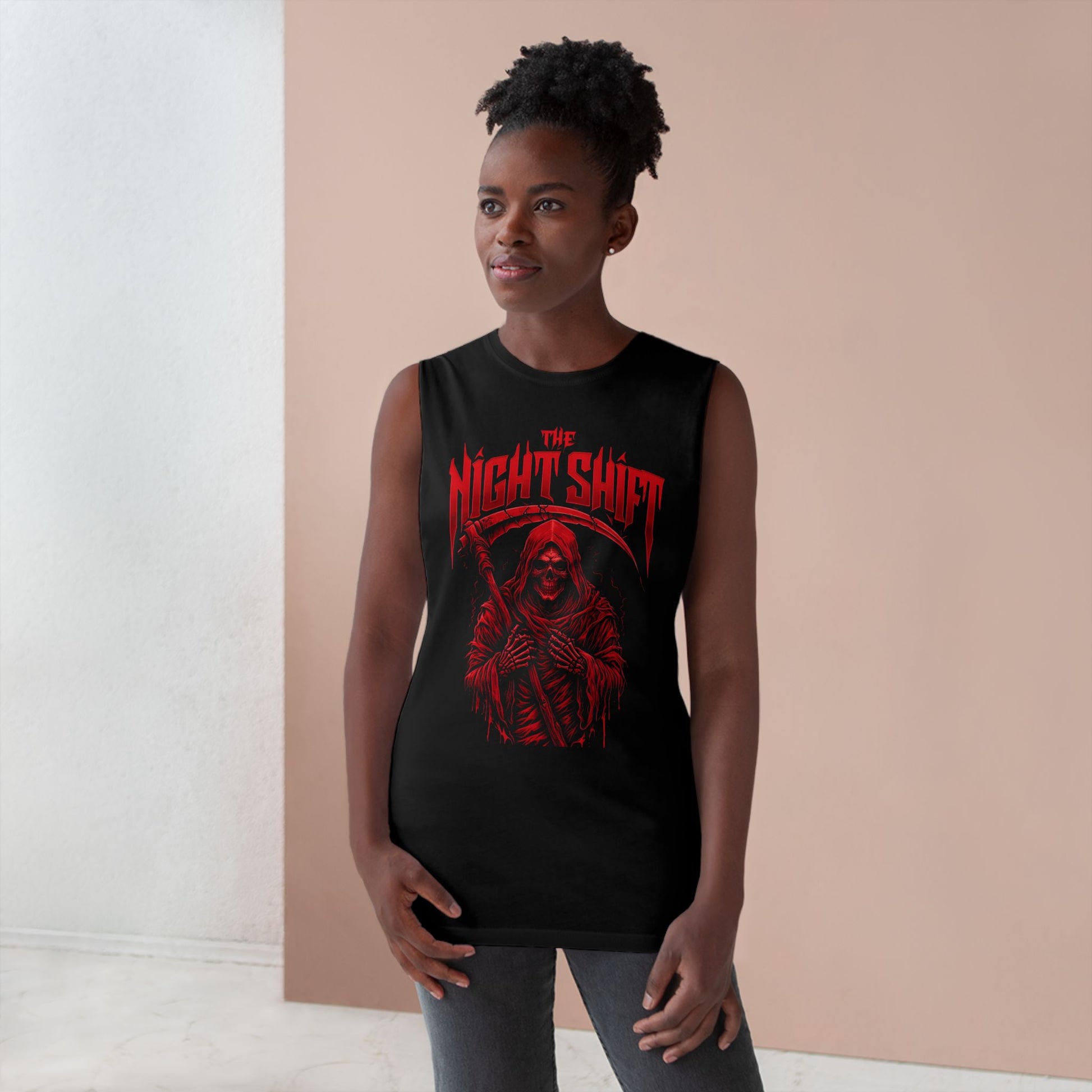The Night Shift Reaper - Premium Unisex Barnard Tank Top Printify by The Night Shift Automotive Apparel