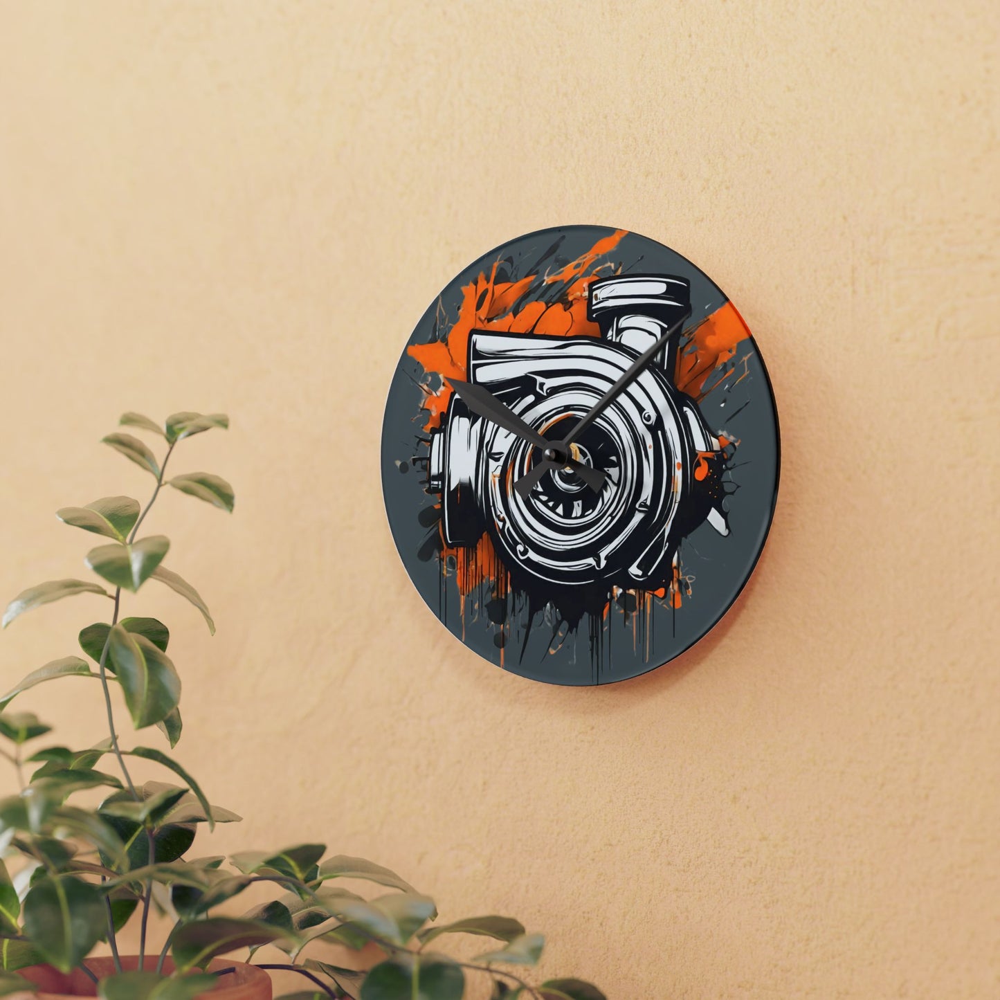 Graffiti Turbo-Acrylic Wall Clock Printify by The Night Shift Automotive Apparel