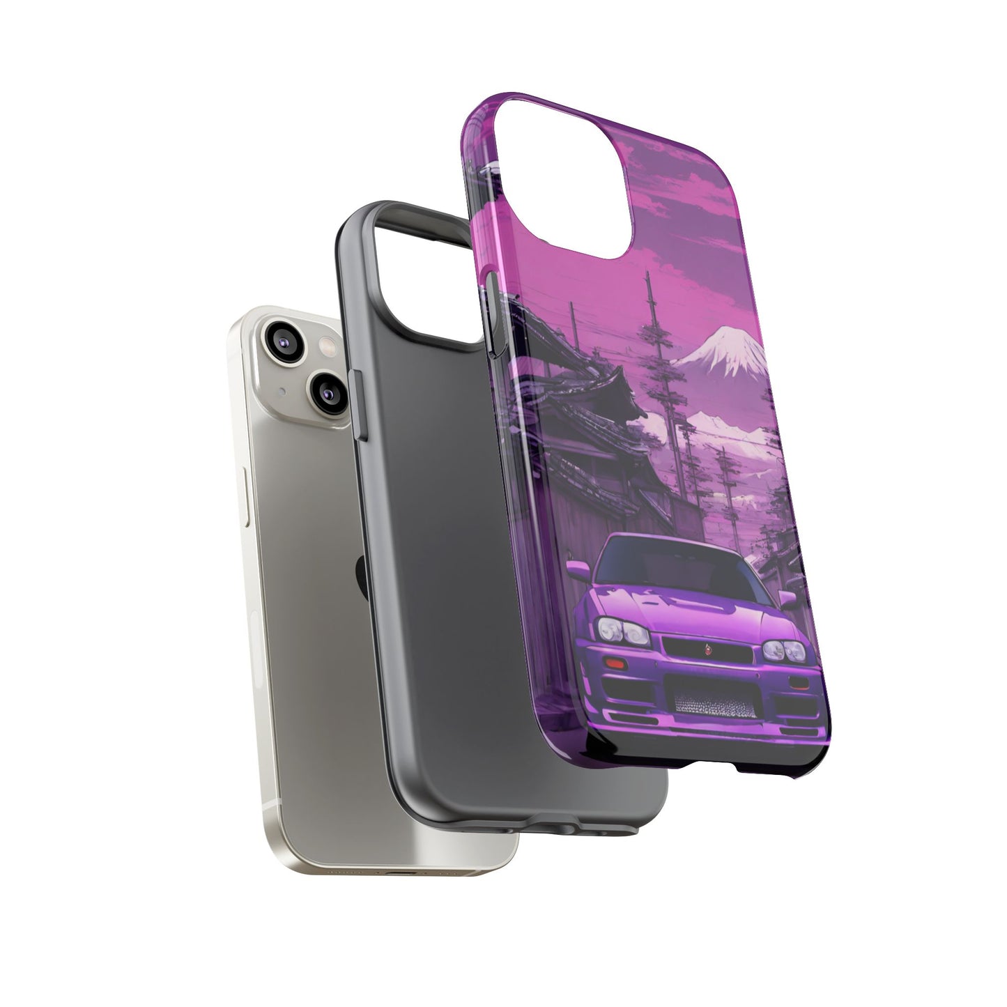 Nissan Skyline R34 Mt Fuji-Dual Layer Ultra Tough Phone Case Printify by The Night Shift Automotive Apparel