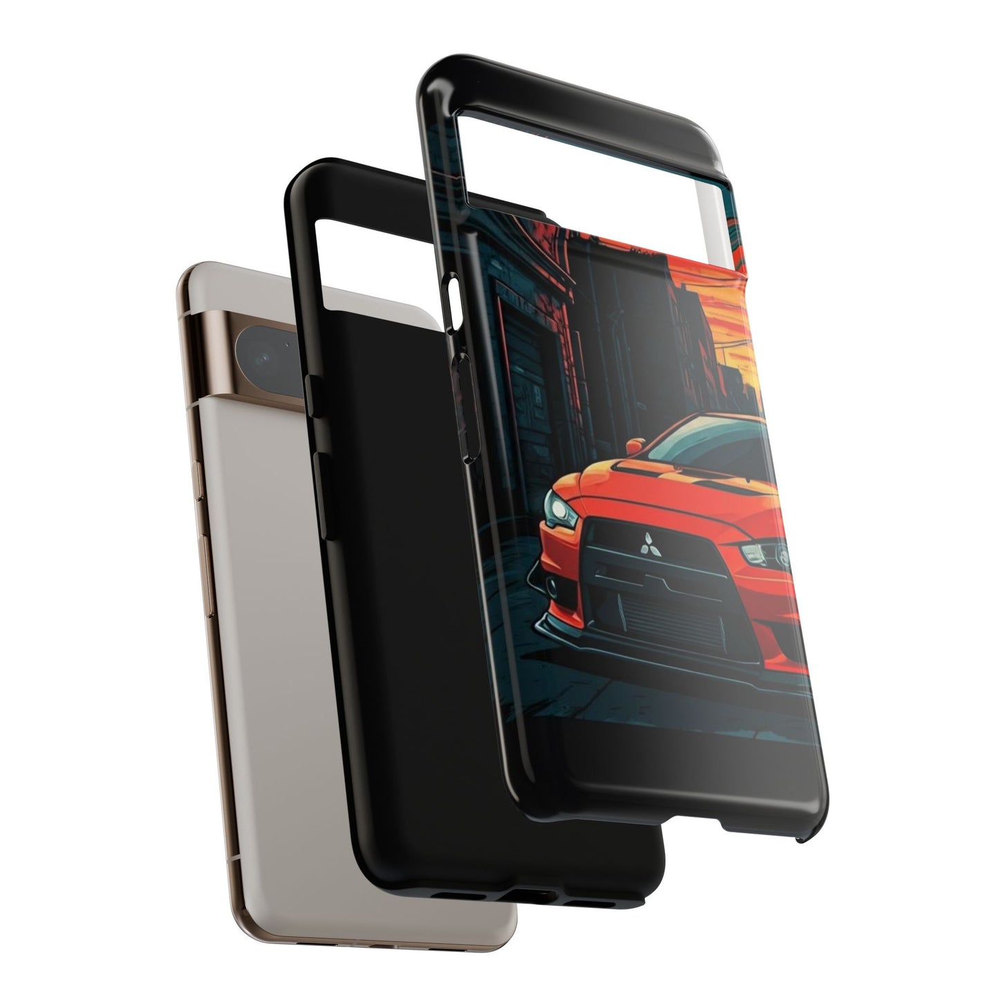 Mitsubishi Evo X Street Life-Dual Layer Ultra Tough Phone Case Printify by The Night Shift Automotive Apparel