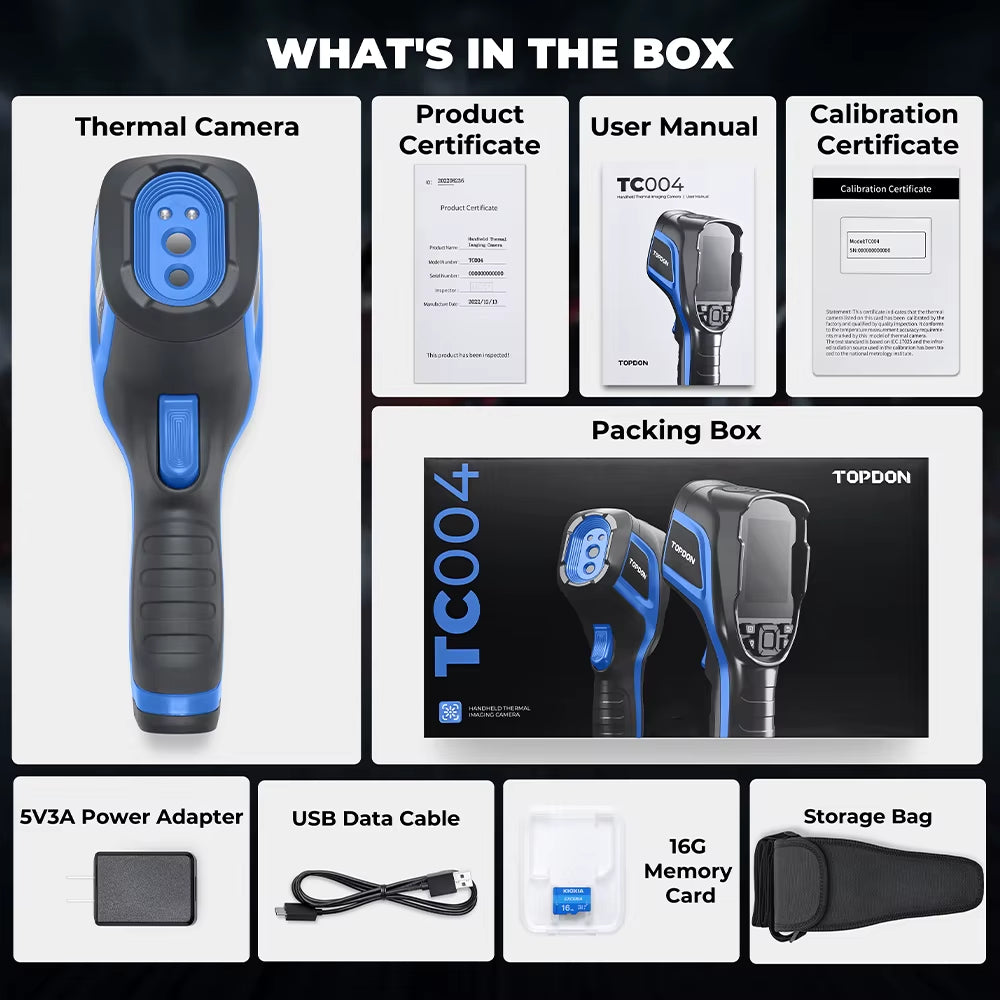 TOPDON TC004 Handheld Infrared Thermal Imaging Camera With Integrated PC Image Analysis-High Resolution Accuracy 256x192 Topdon by The Night Shift Automotive Apparel