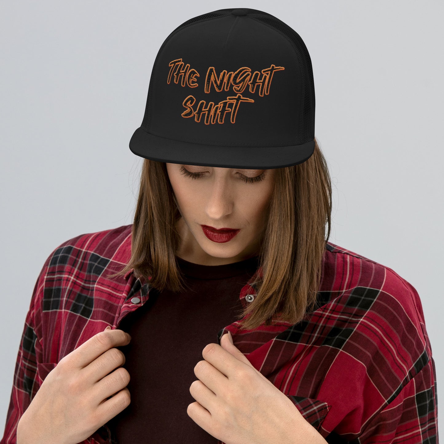 The Night Shift-Embroidered Mesh Snapback Trucker Hat The Night Shift Performance Street Gear by The Night Shift Automotive Apparel