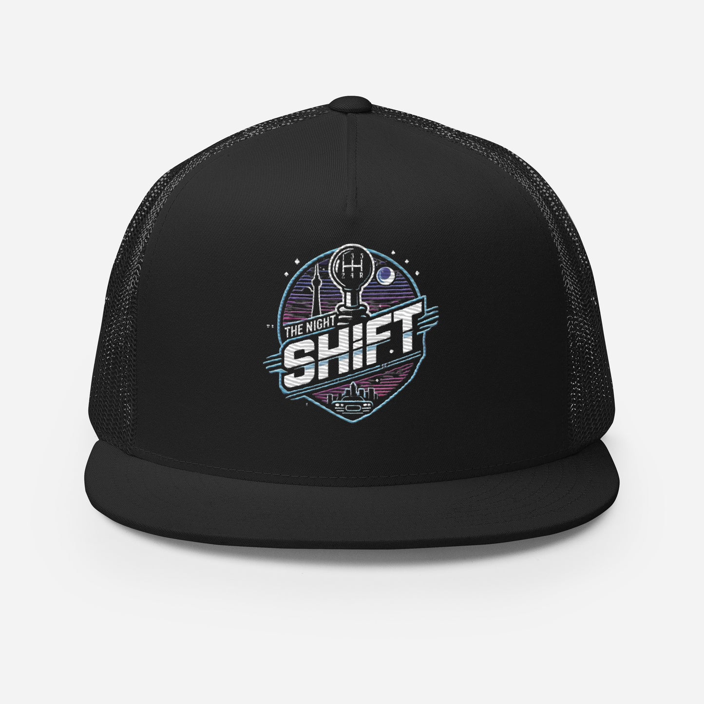 The Night Shift-Embroidered Mesh Snapback Trucker Hat The Night Shift Performance Street Gear by The Night Shift Automotive Apparel