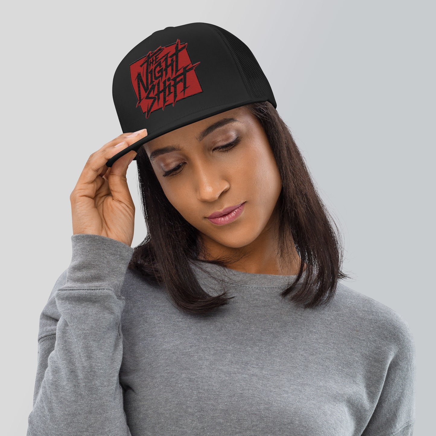The Night Shift-Embroidered Mesh Snapback Trucker Hat The Night Shift Performance Street Gear by The Night Shift Automotive Apparel
