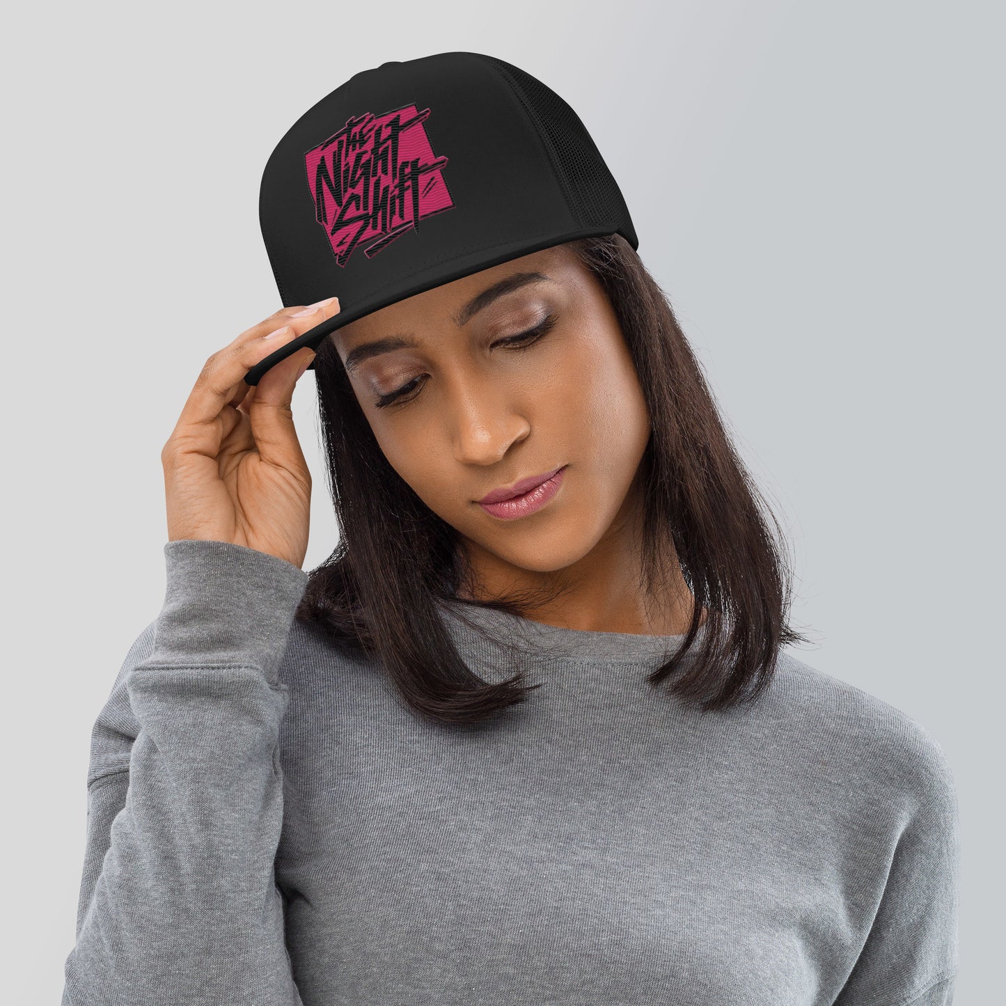 The Night Shift-Embroidered Mesh Snapback Trucker Hat The Night Shift Performance Street Gear by The Night Shift Automotive Apparel