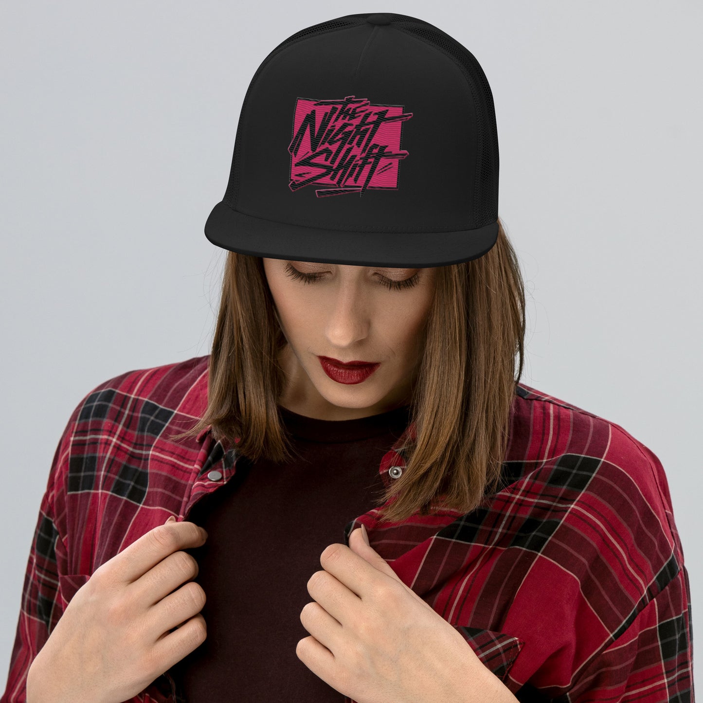 The Night Shift-Embroidered Mesh Snapback Trucker Hat The Night Shift Performance Street Gear by The Night Shift Automotive Apparel