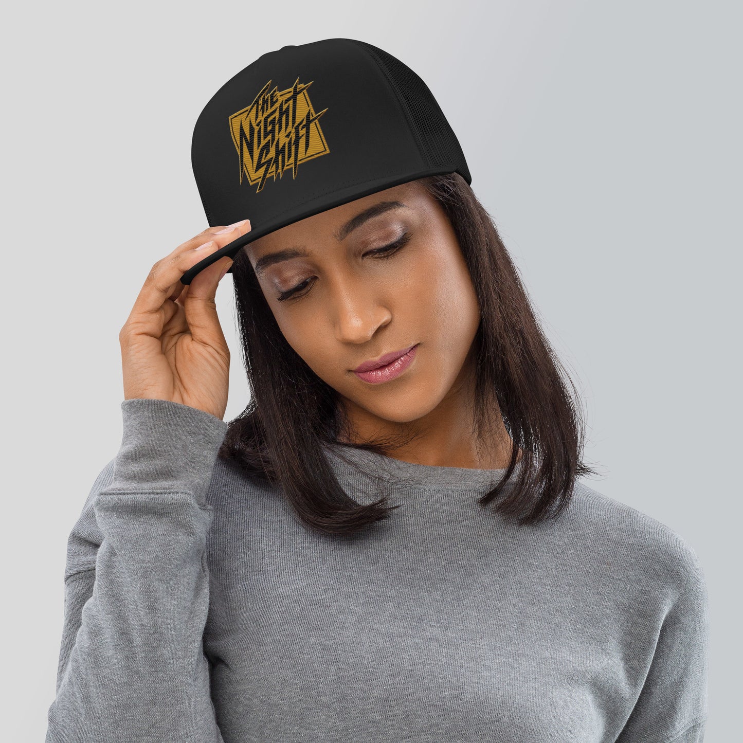 The Night Shift-Embroidered Mesh Snapback Trucker Hat The Night Shift Performance Street Gear by The Night Shift Automotive Apparel