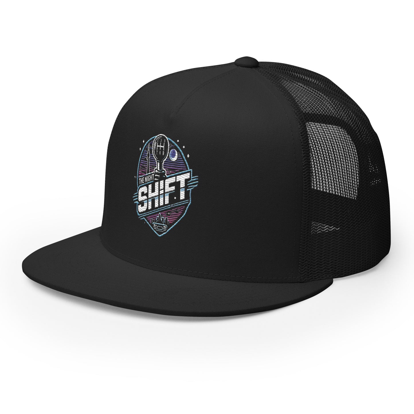The Night Shift-Embroidered Mesh Snapback Trucker Hat The Night Shift Performance Street Gear by The Night Shift Automotive Apparel