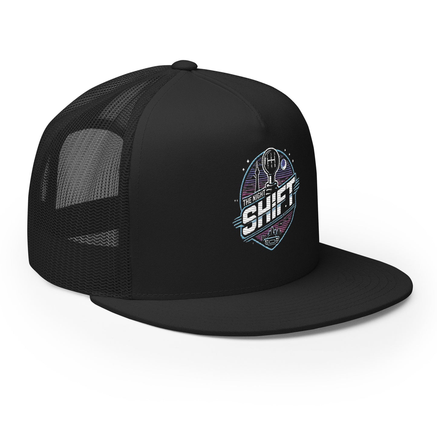 The Night Shift-Embroidered Mesh Snapback Trucker Hat The Night Shift Performance Street Gear by The Night Shift Automotive Apparel