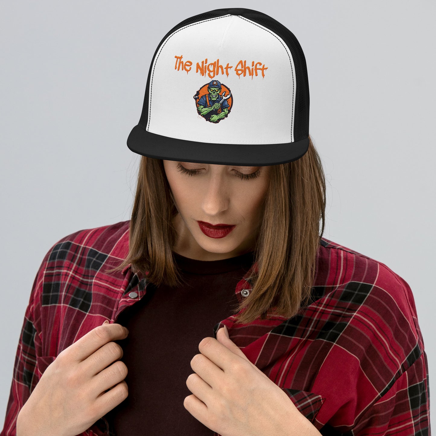 Don't Stop Till You Drop-Embroidered Snapback Trucker Hat The Night Shift Performance Street Gear by The Night Shift Automotive Apparel