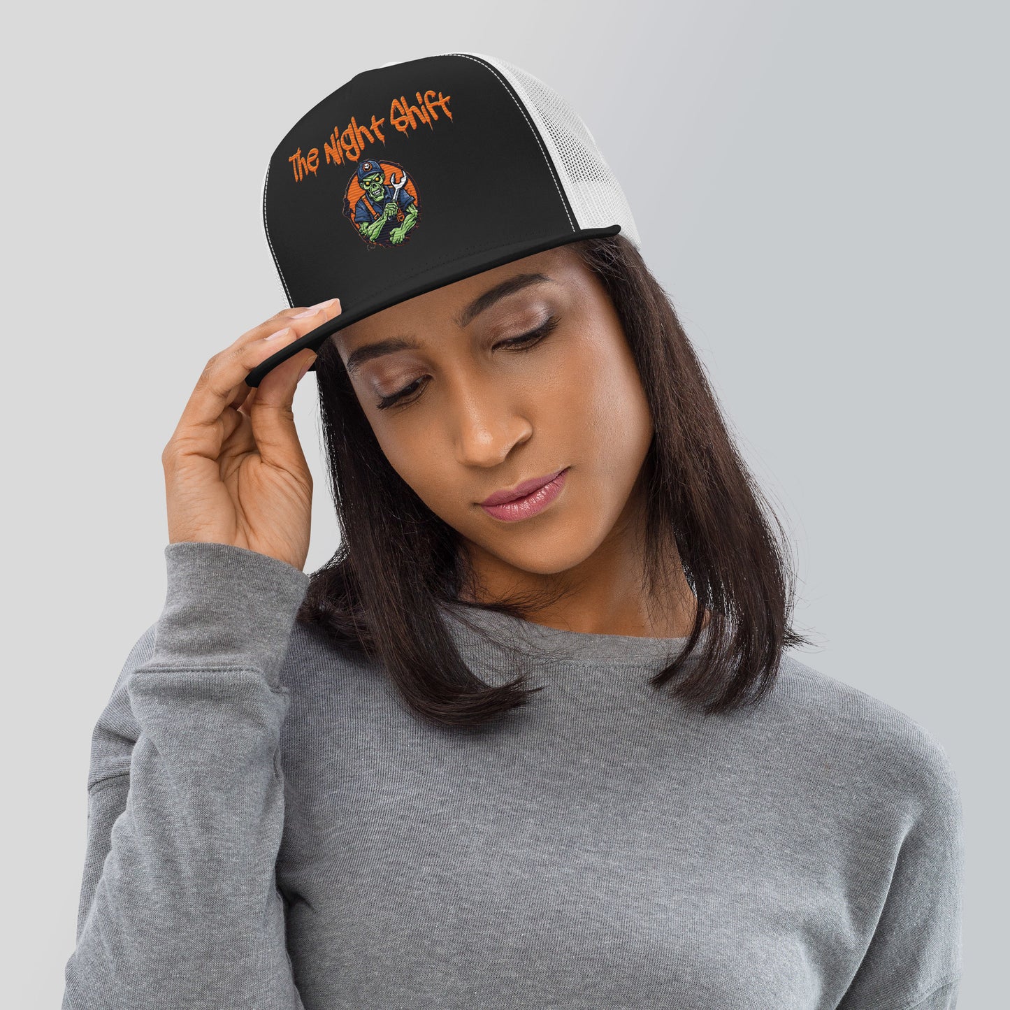 Don't Stop Till You Drop-Embroidered Snapback Trucker Hat The Night Shift Performance Street Gear by The Night Shift Automotive Apparel