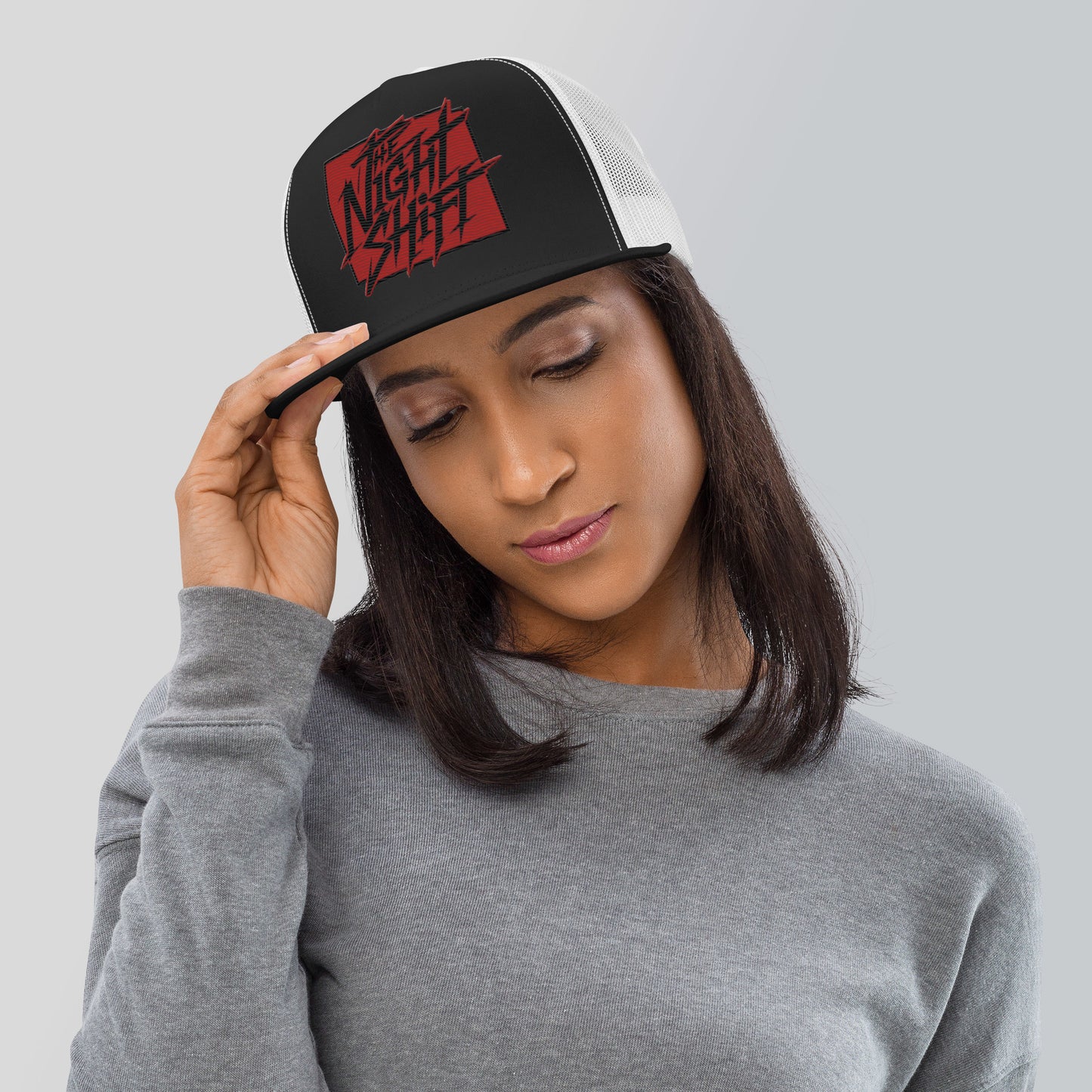 The Night Shift-Embroidered Mesh Snapback Trucker Hat The Night Shift Performance Street Gear by The Night Shift Automotive Apparel