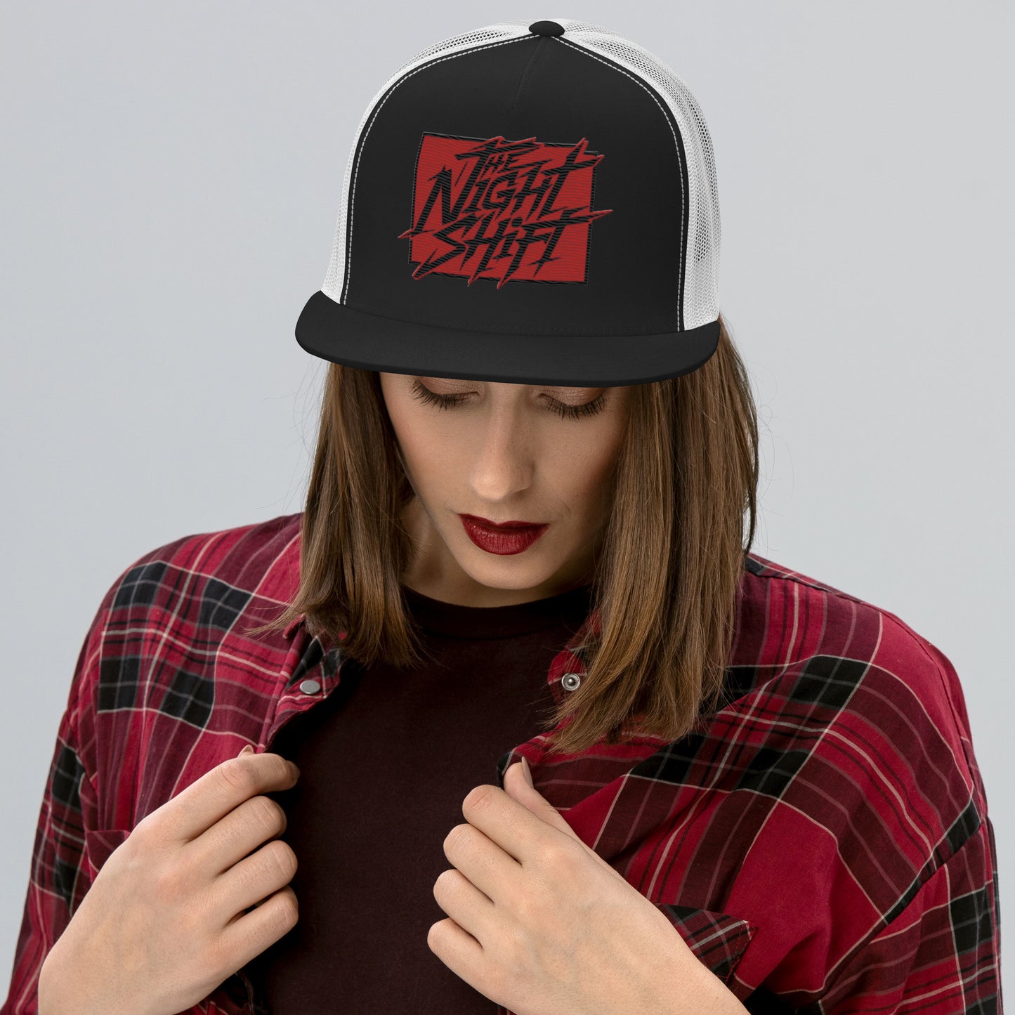 The Night Shift-Embroidered Mesh Snapback Trucker Hat The Night Shift Performance Street Gear by The Night Shift Automotive Apparel