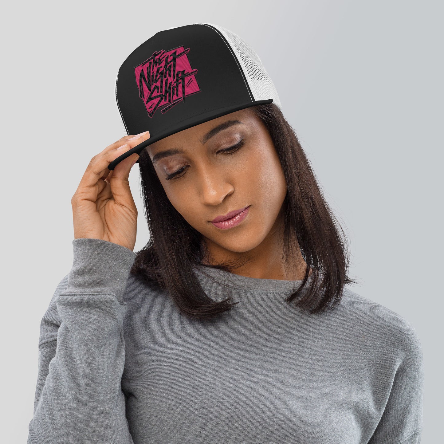 The Night Shift-Embroidered Mesh Snapback Trucker Hat The Night Shift Performance Street Gear by The Night Shift Automotive Apparel