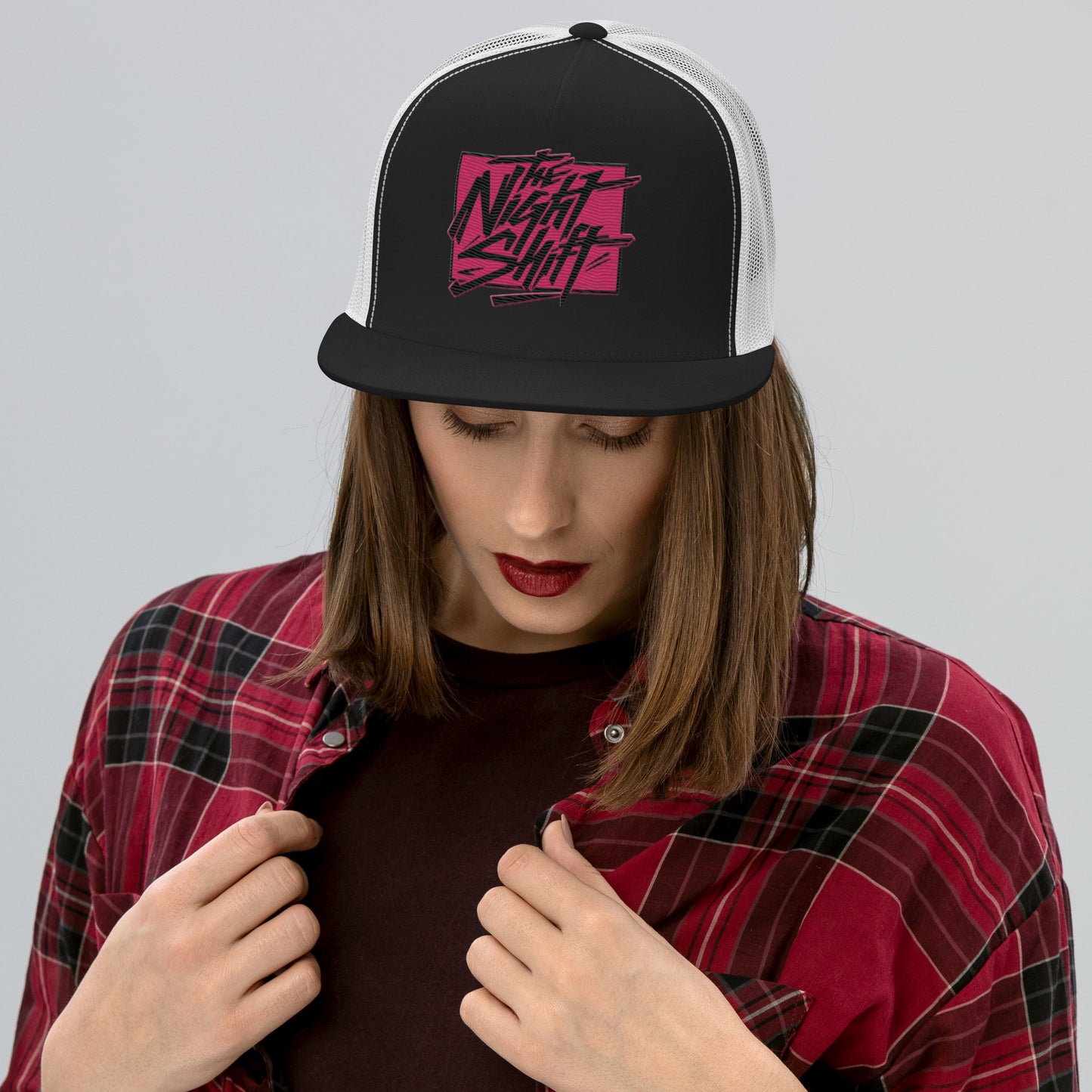 The Night Shift-Embroidered Mesh Snapback Trucker Hat The Night Shift Performance Street Gear by The Night Shift Automotive Apparel
