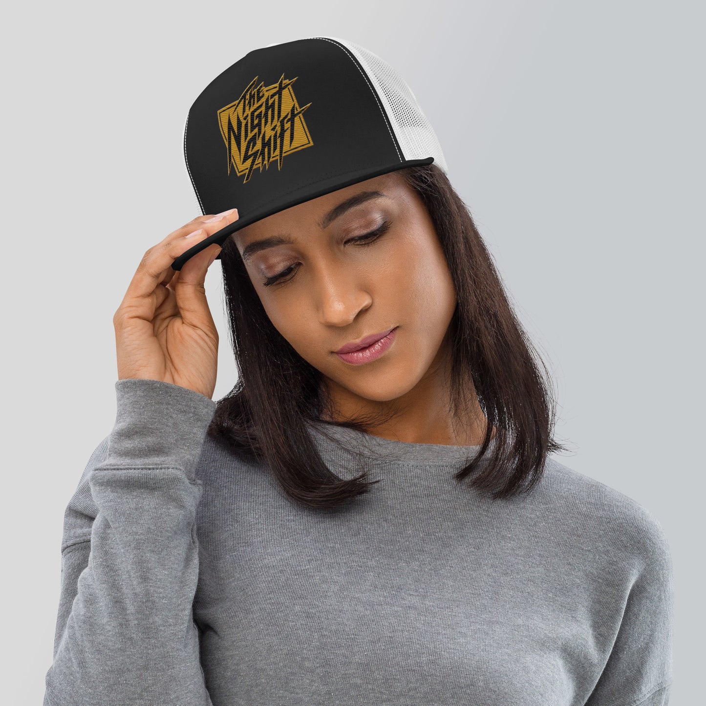 The Night Shift-Embroidered Mesh Snapback Trucker Hat The Night Shift Performance Street Gear by The Night Shift Automotive Apparel