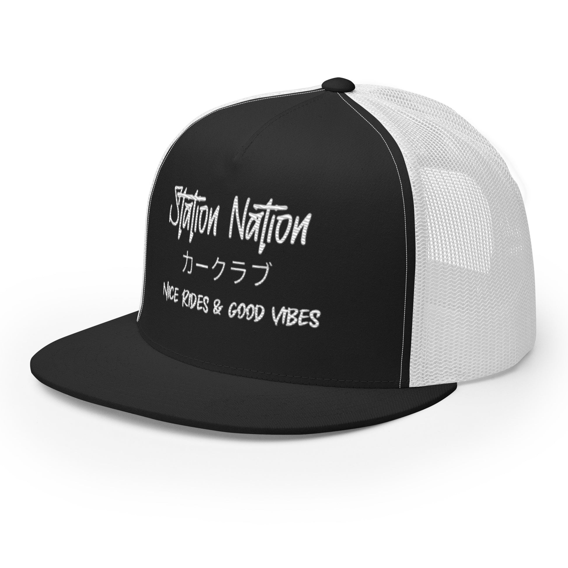 Station Nation-Embroidered Snapback Trucker Hat The Night Shift Performance Street Gear by The Night Shift Automotive Apparel