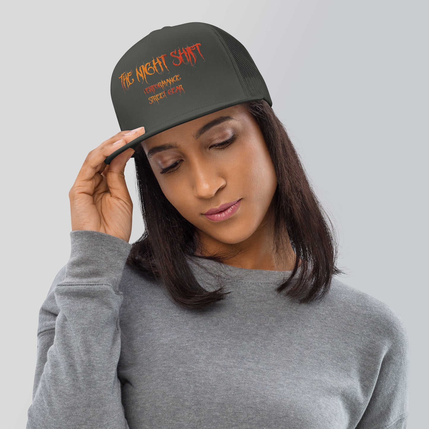 The Night Shift-Embroidered Snapback Trucker Hat The Night Shift Performance Street Gear by The Night Shift Automotive Apparel