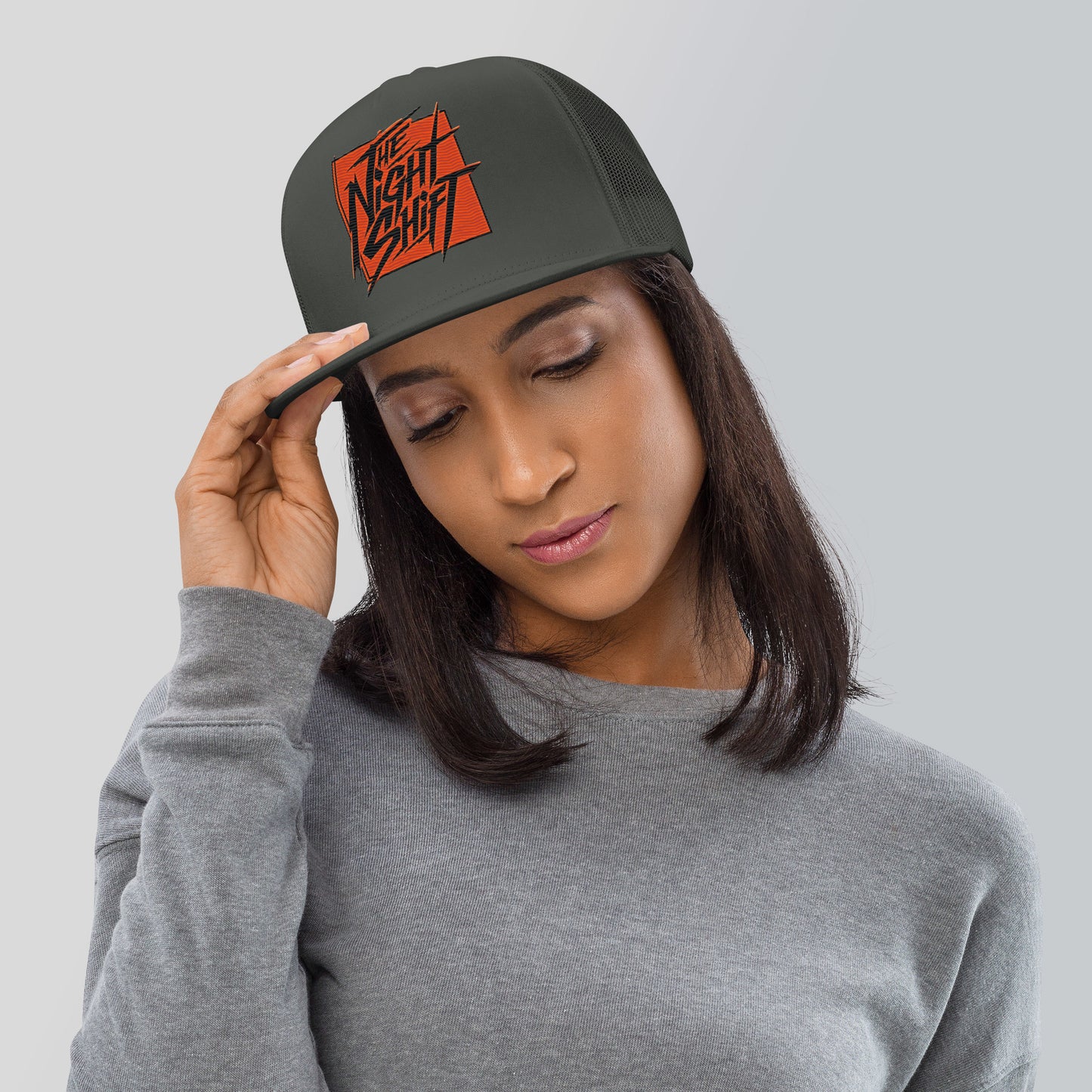 The Night Shift-Embroidered Mesh Snapback Trucker Hat The Night Shift Performance Street Gear by The Night Shift Automotive Apparel