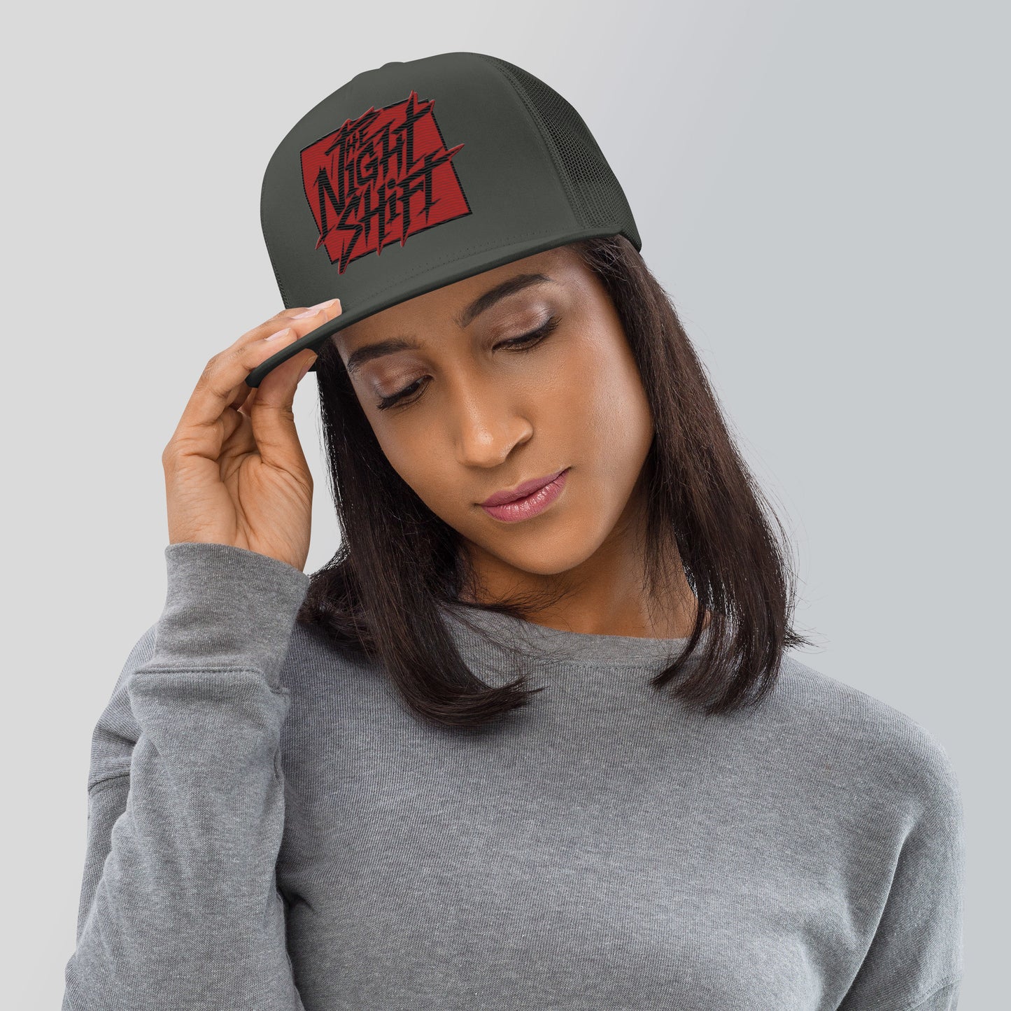 The Night Shift-Embroidered Mesh Snapback Trucker Hat The Night Shift Performance Street Gear by The Night Shift Automotive Apparel