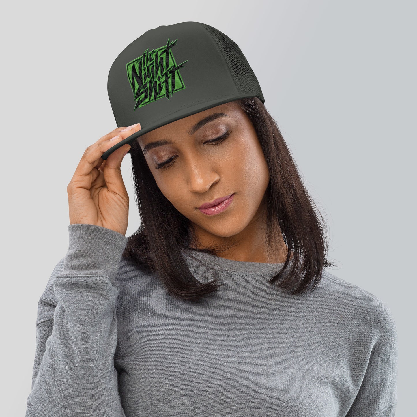 The Night Shift-Embroidered Mesh Snapback Trucker Hat The Night Shift Performance Street Gear by The Night Shift Automotive Apparel