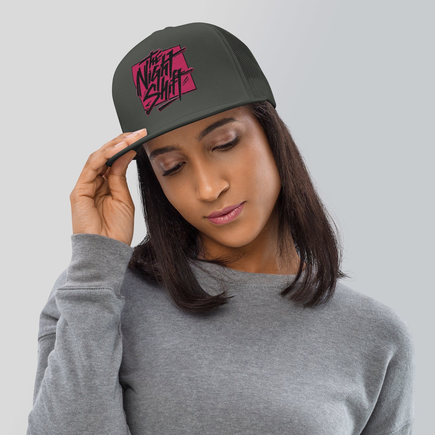 The Night Shift-Embroidered Mesh Snapback Trucker Hat The Night Shift Performance Street Gear by The Night Shift Automotive Apparel