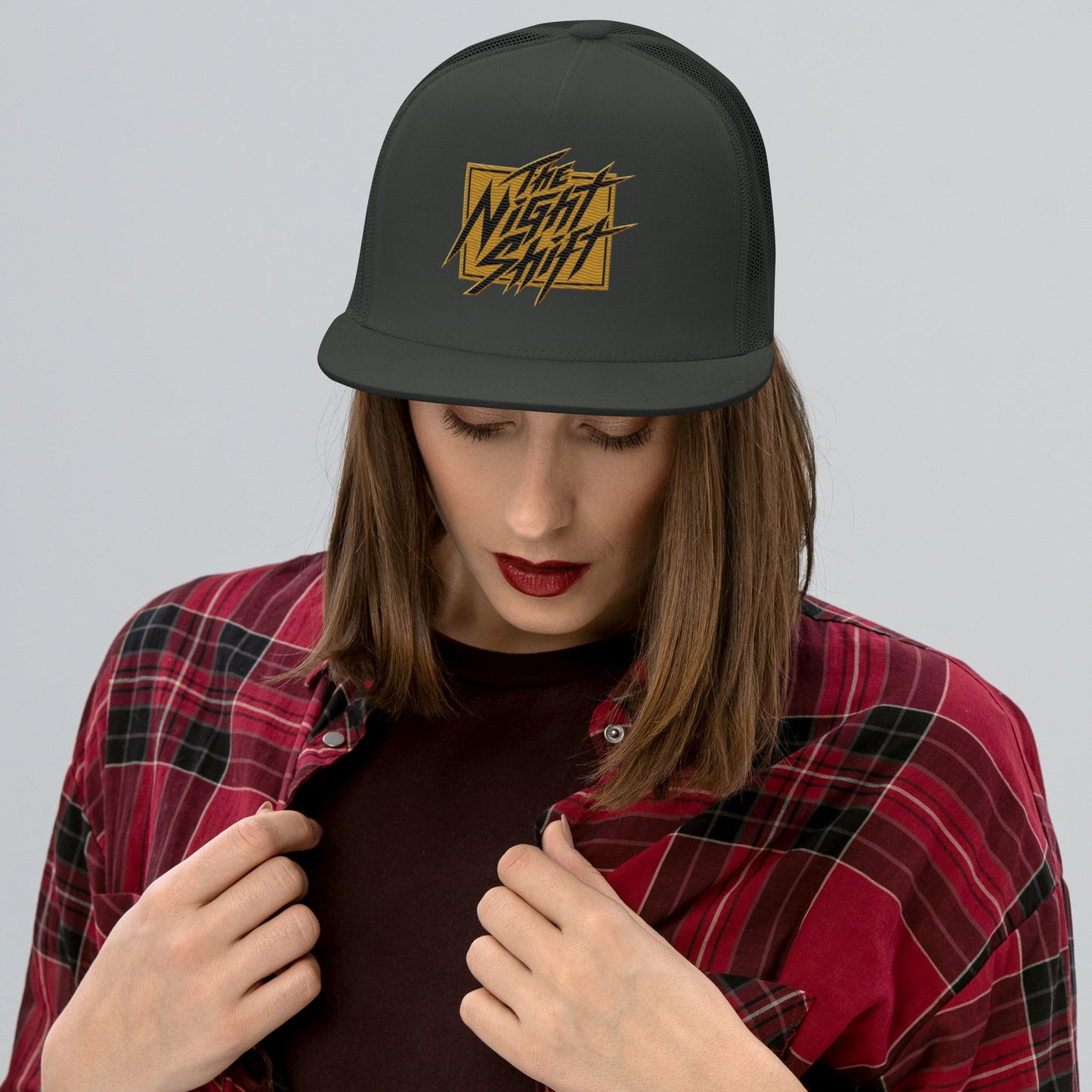 The Night Shift-Embroidered Mesh Snapback Trucker Hat The Night Shift Performance Street Gear by The Night Shift Automotive Apparel