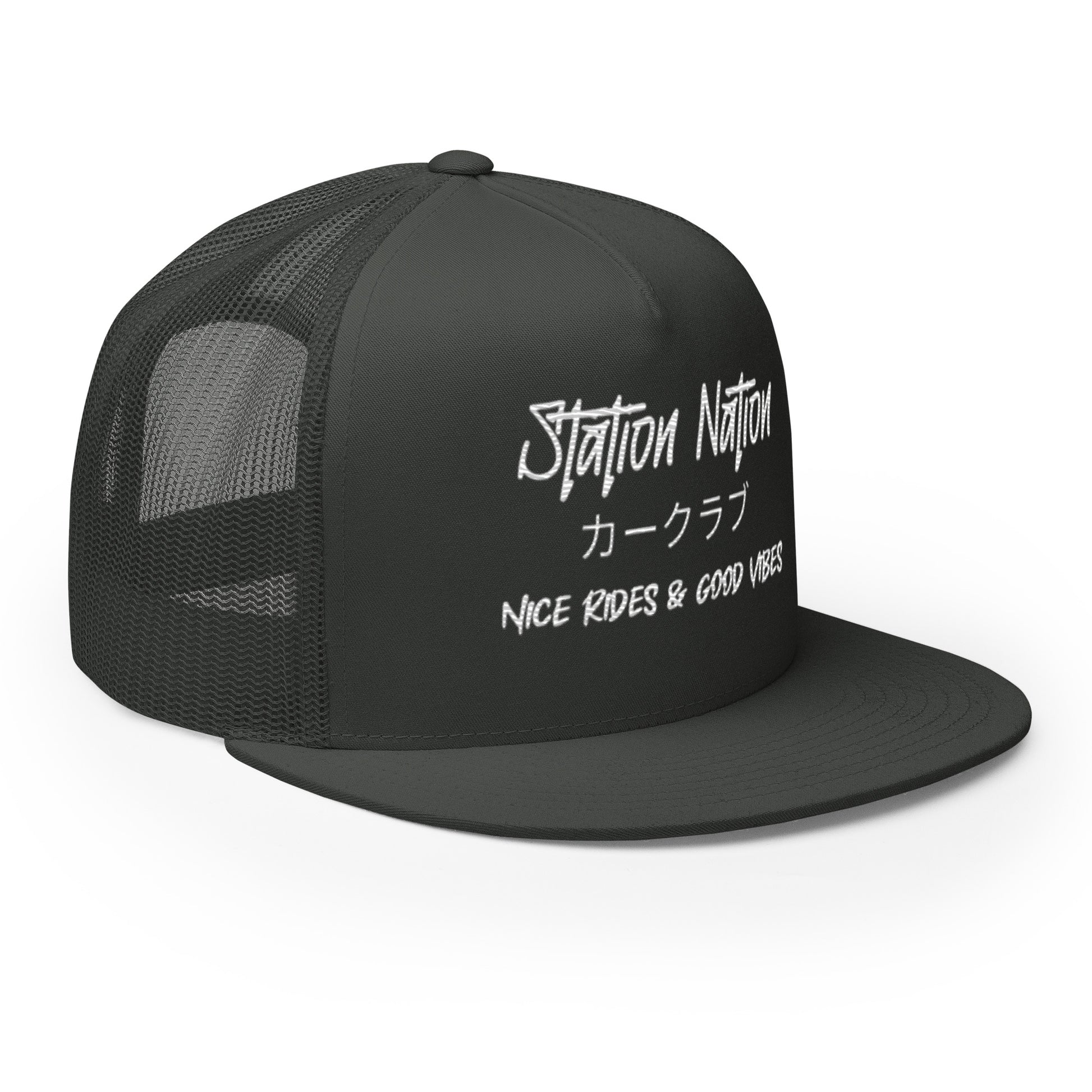 Station Nation-Embroidered Snapback Trucker Hat The Night Shift Performance Street Gear by The Night Shift Automotive Apparel