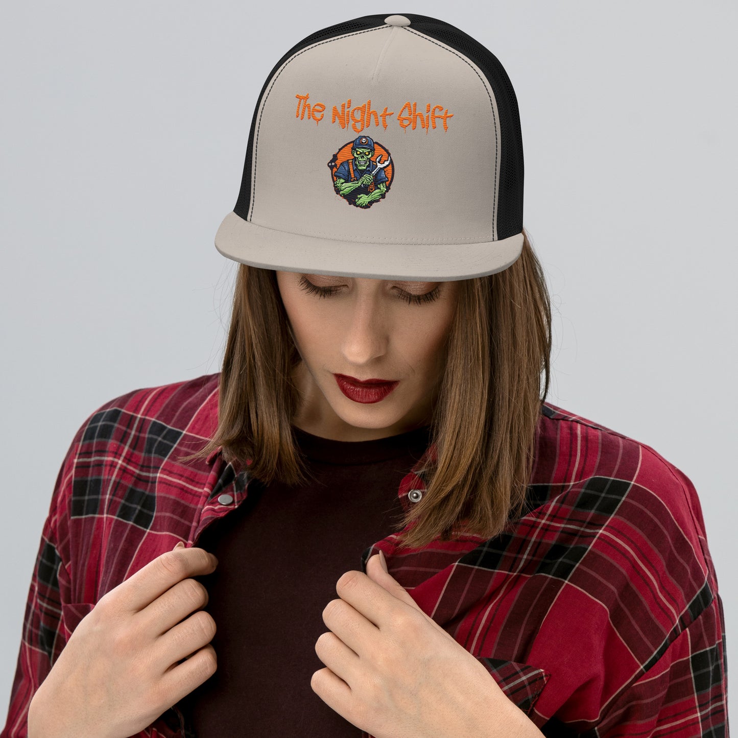 Don't Stop Till You Drop-Embroidered Snapback Trucker Hat The Night Shift Performance Street Gear by The Night Shift Automotive Apparel