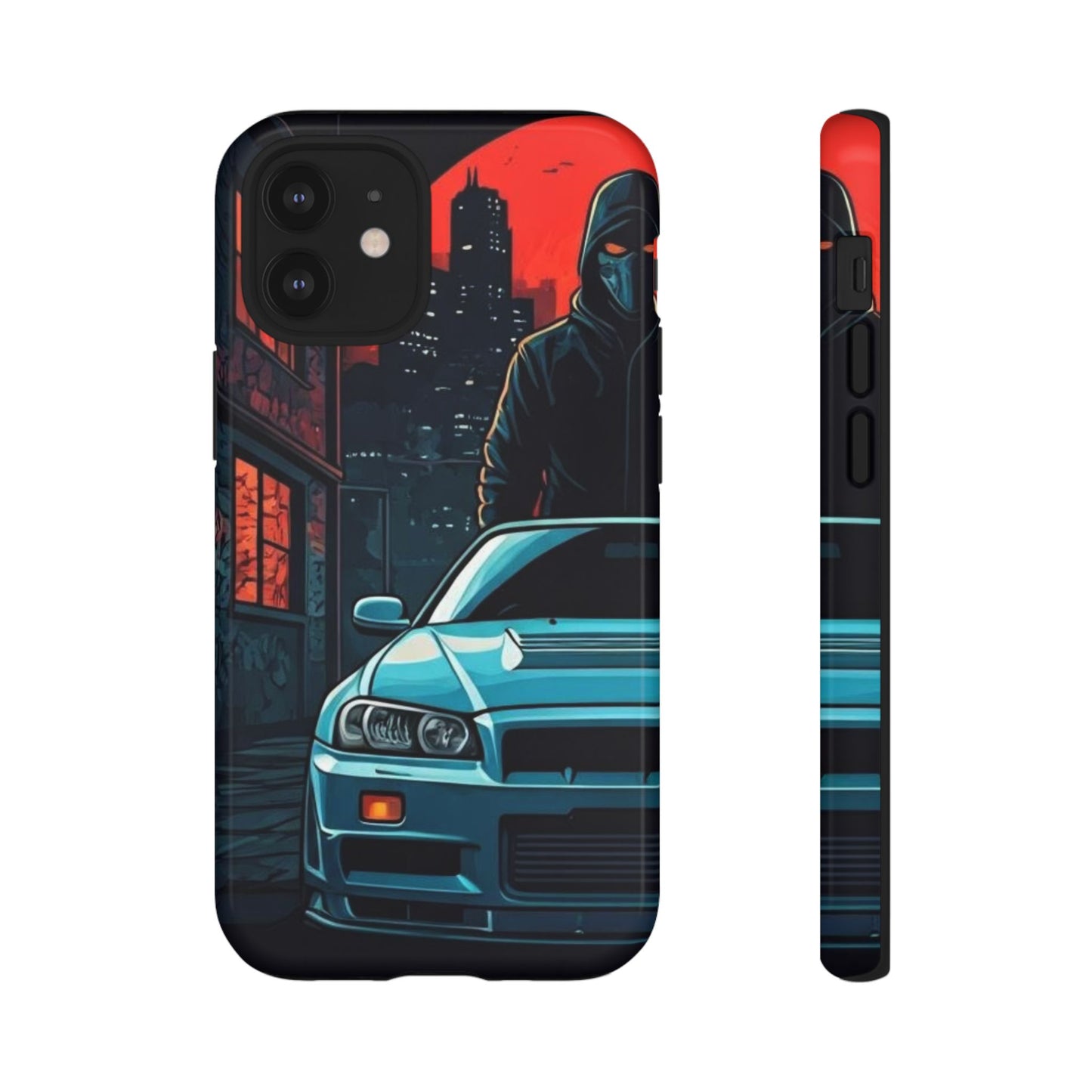 Nissan Skyline R34 Street Life-Dual Layer Ultra Tough Phone Case iPhone 12 Mini Glossy Printify by The Night Shift Automotive Apparel