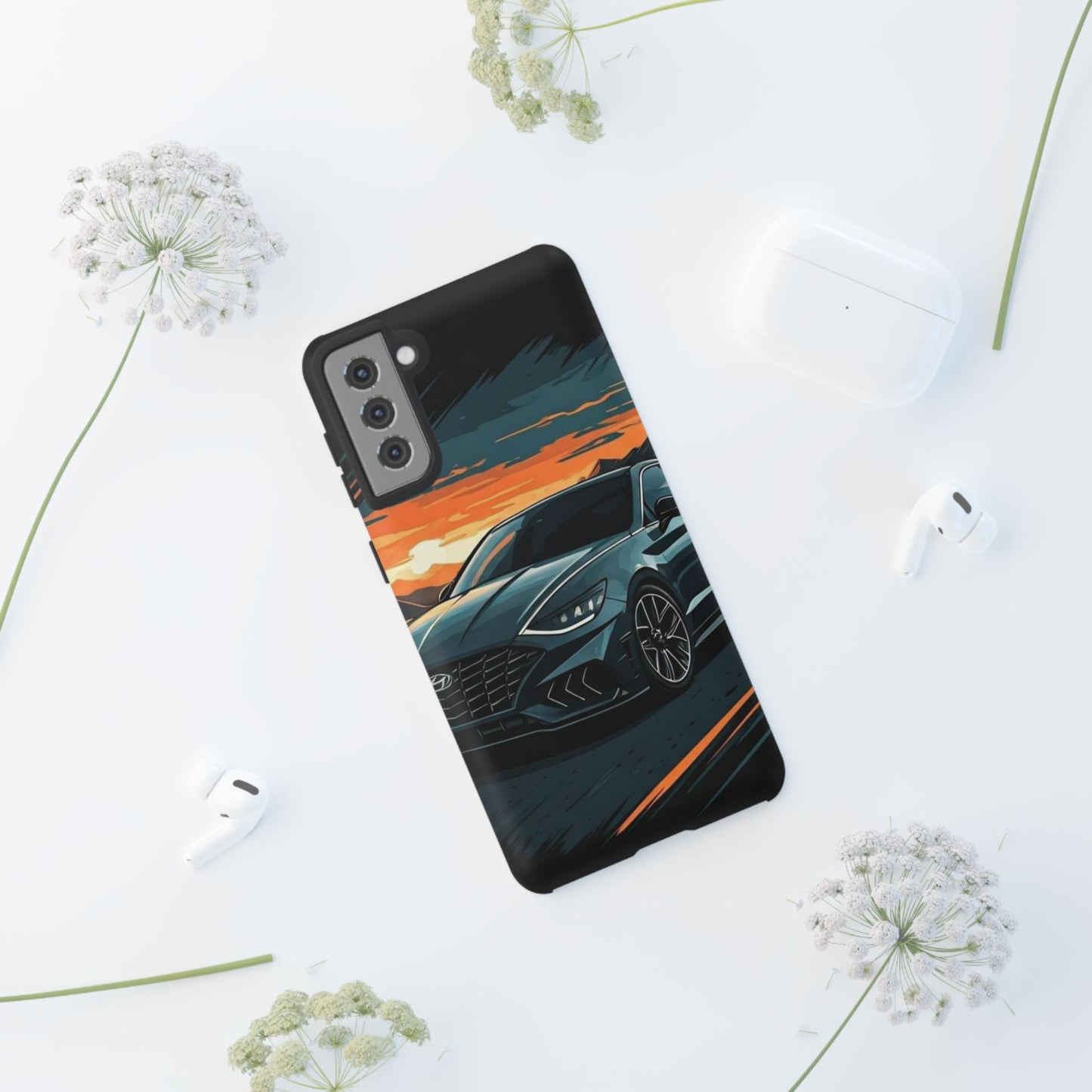 Hyundai Sonata-Sunset Drive-Dual Layer Ultra Tough Phone Case Printify by The Night Shift Automotive Apparel