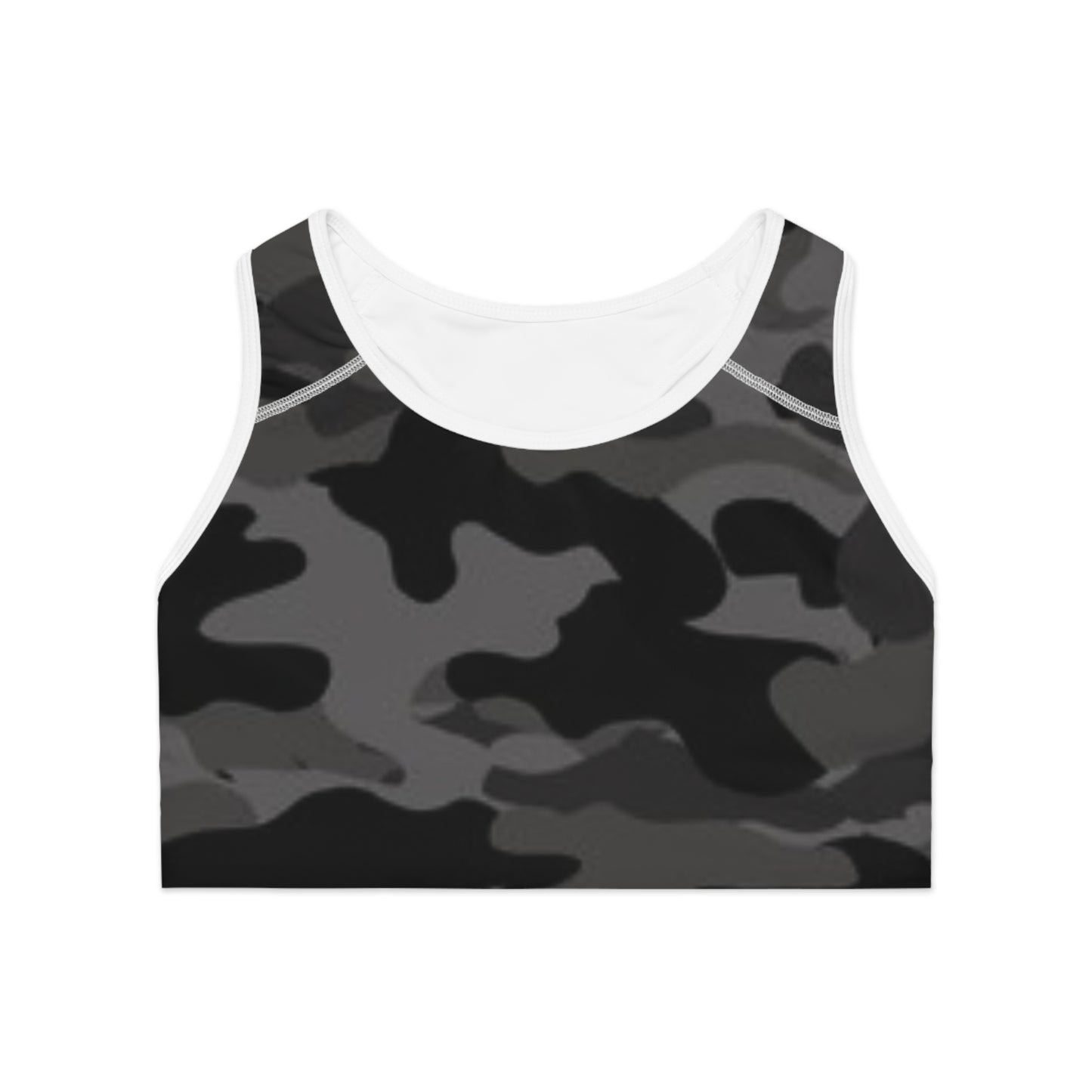 Women's Sports Bra White stitching Printify by The Night Shift Automotive Apparel